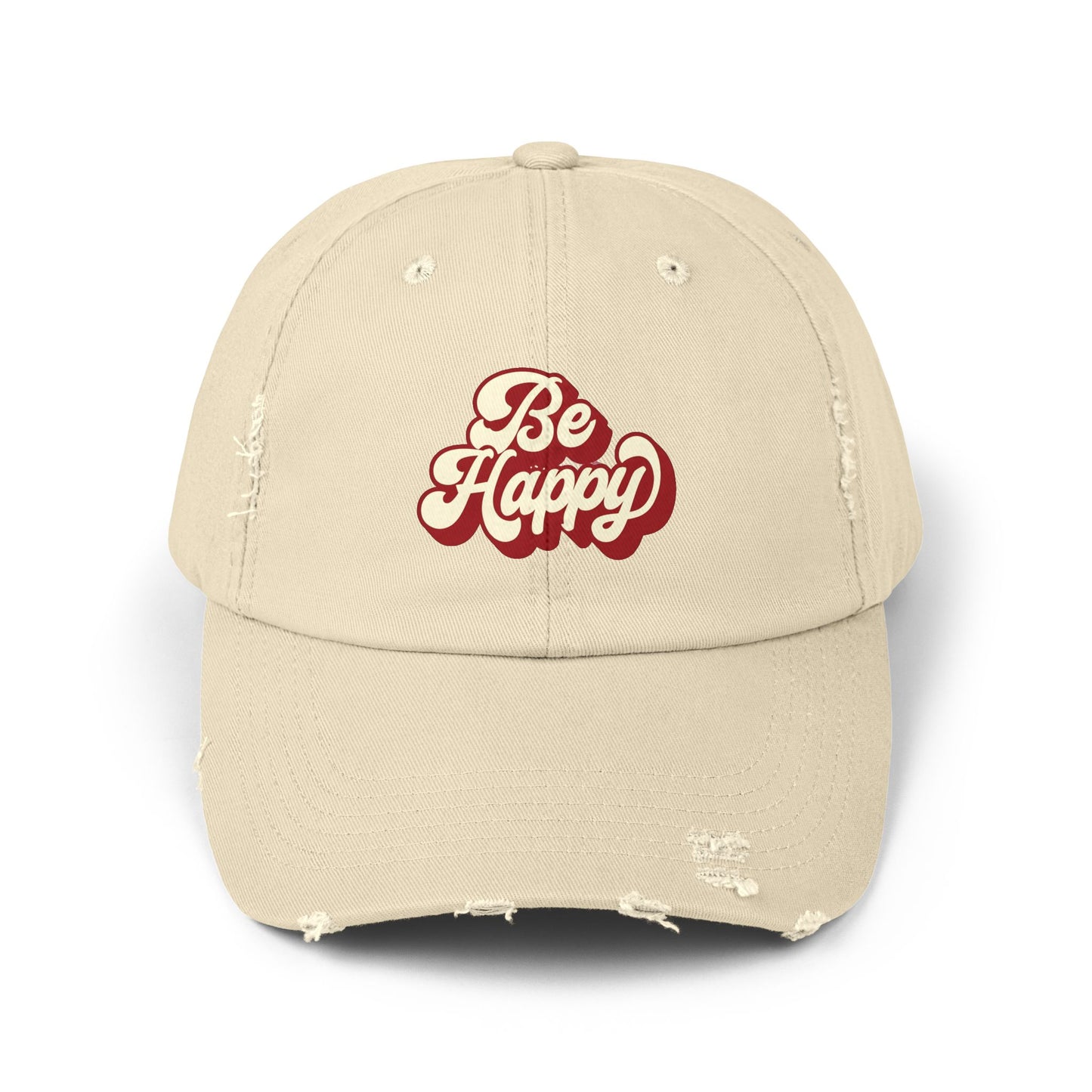 Be Happy Unisex Distressed Cap