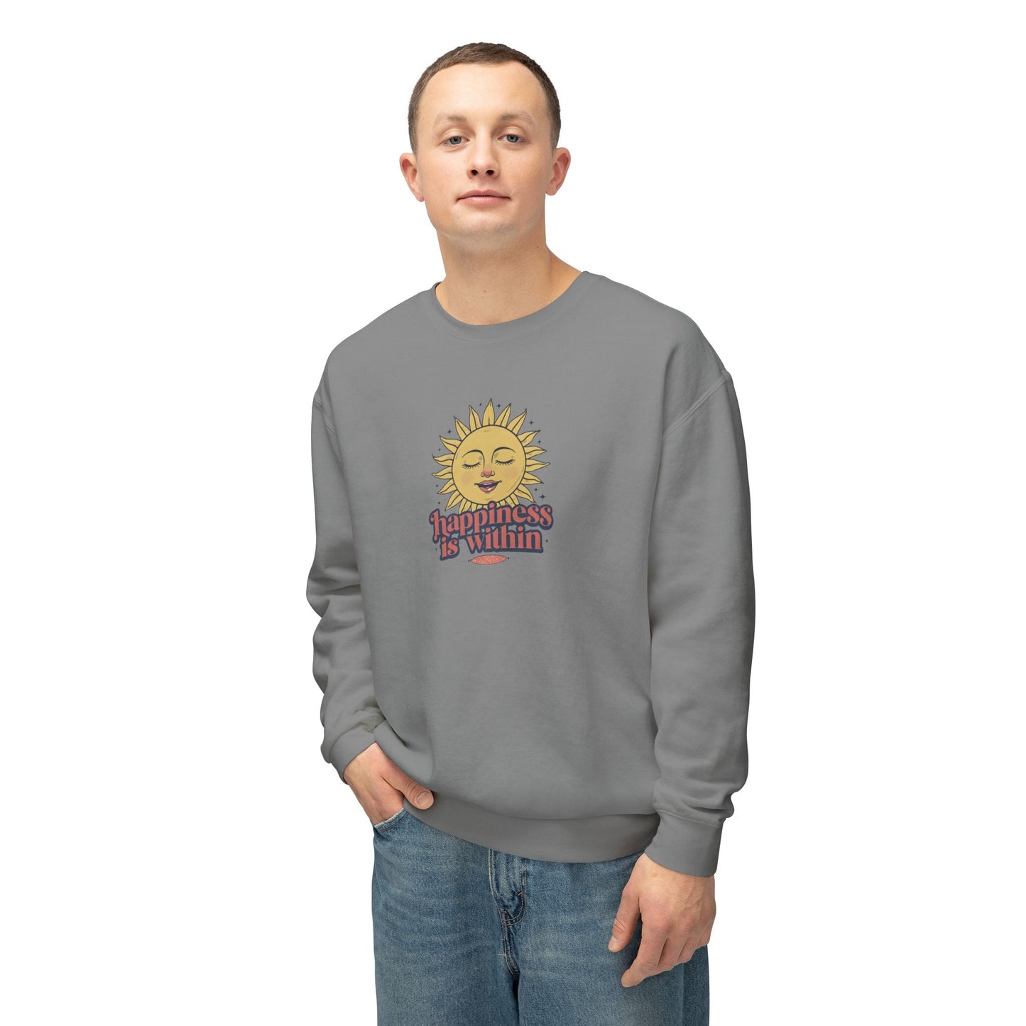 Happiness Is Within Unisex Lightweight Crewneck Sweatshirt