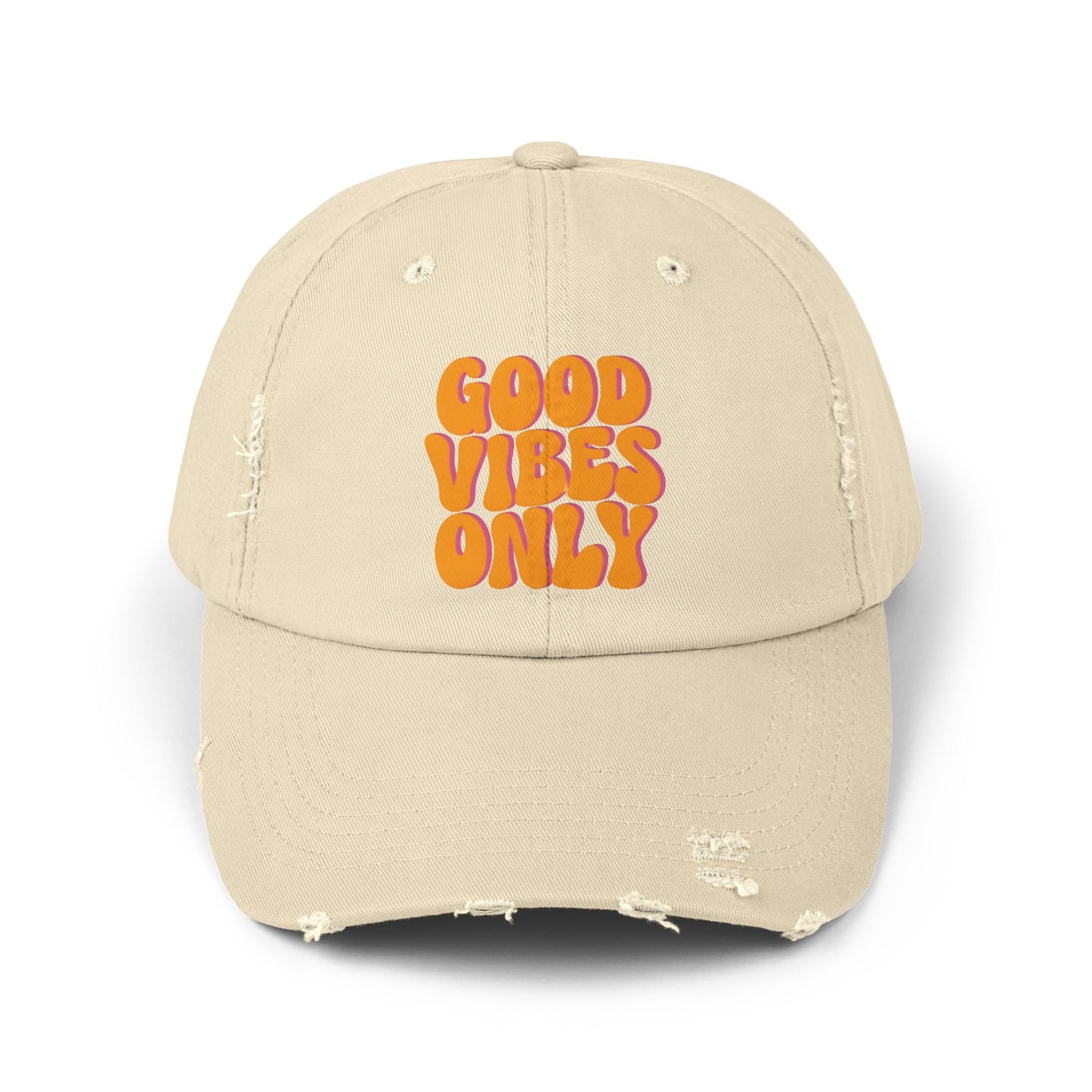 Good Vibes Only Distressed Cap