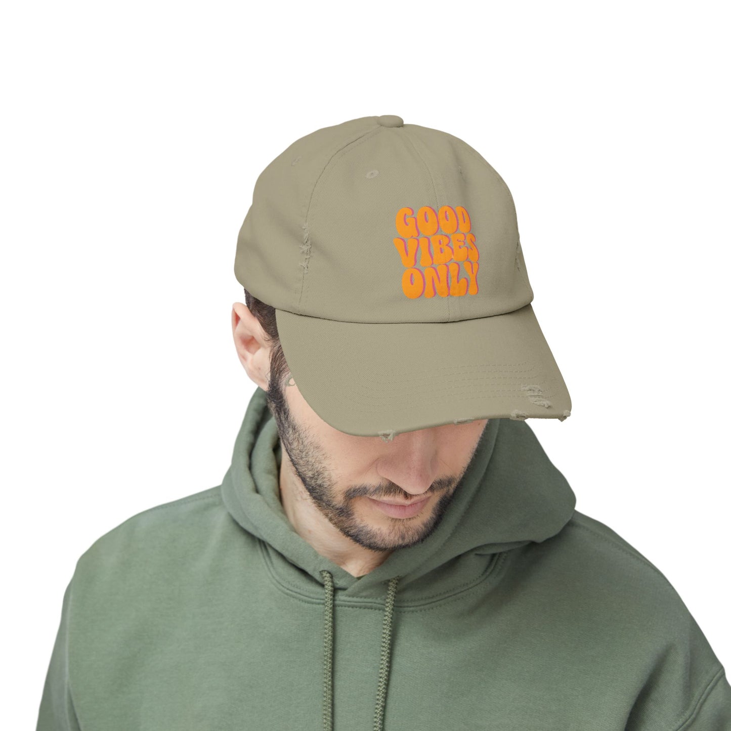 Good Vibes Only Distressed Cap