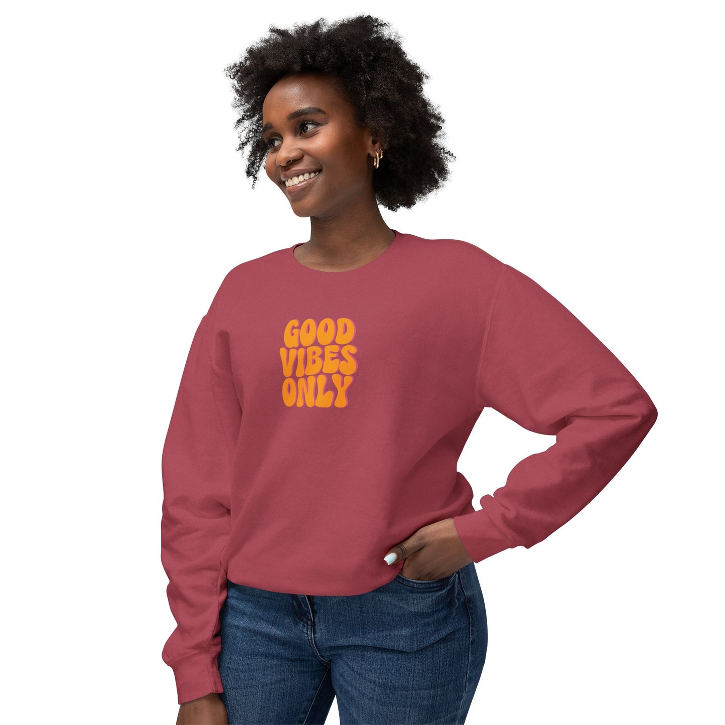 Good Vibes Only Lightweight Crewneck Sweatshirt