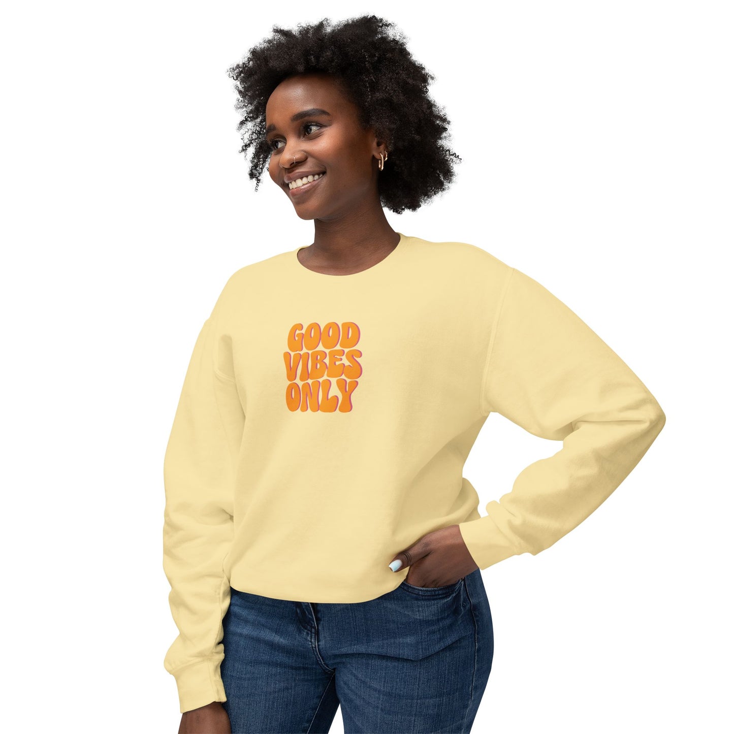 Good Vibes Only Lightweight Crewneck Sweatshirt