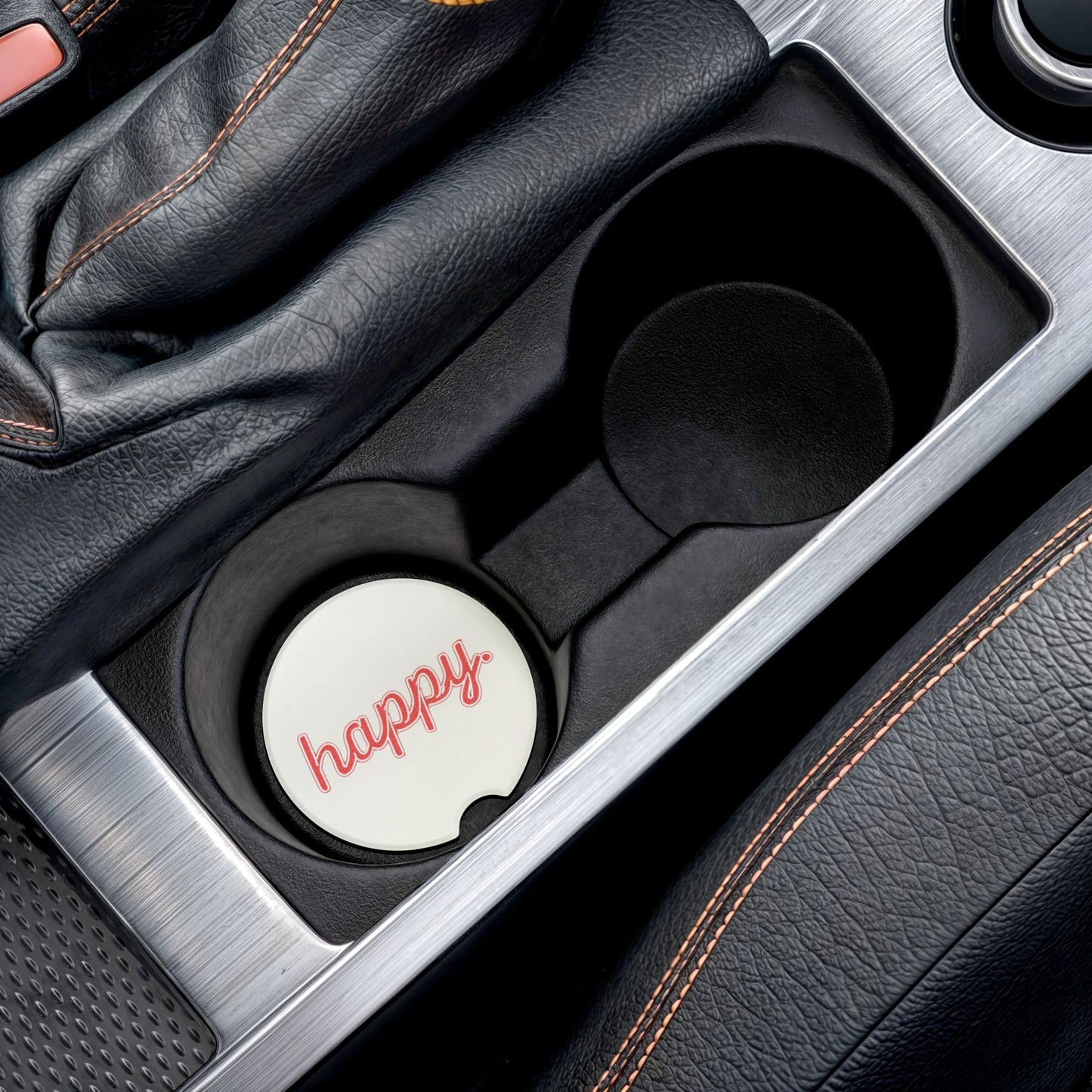 Happy Soapstone Car Coaster