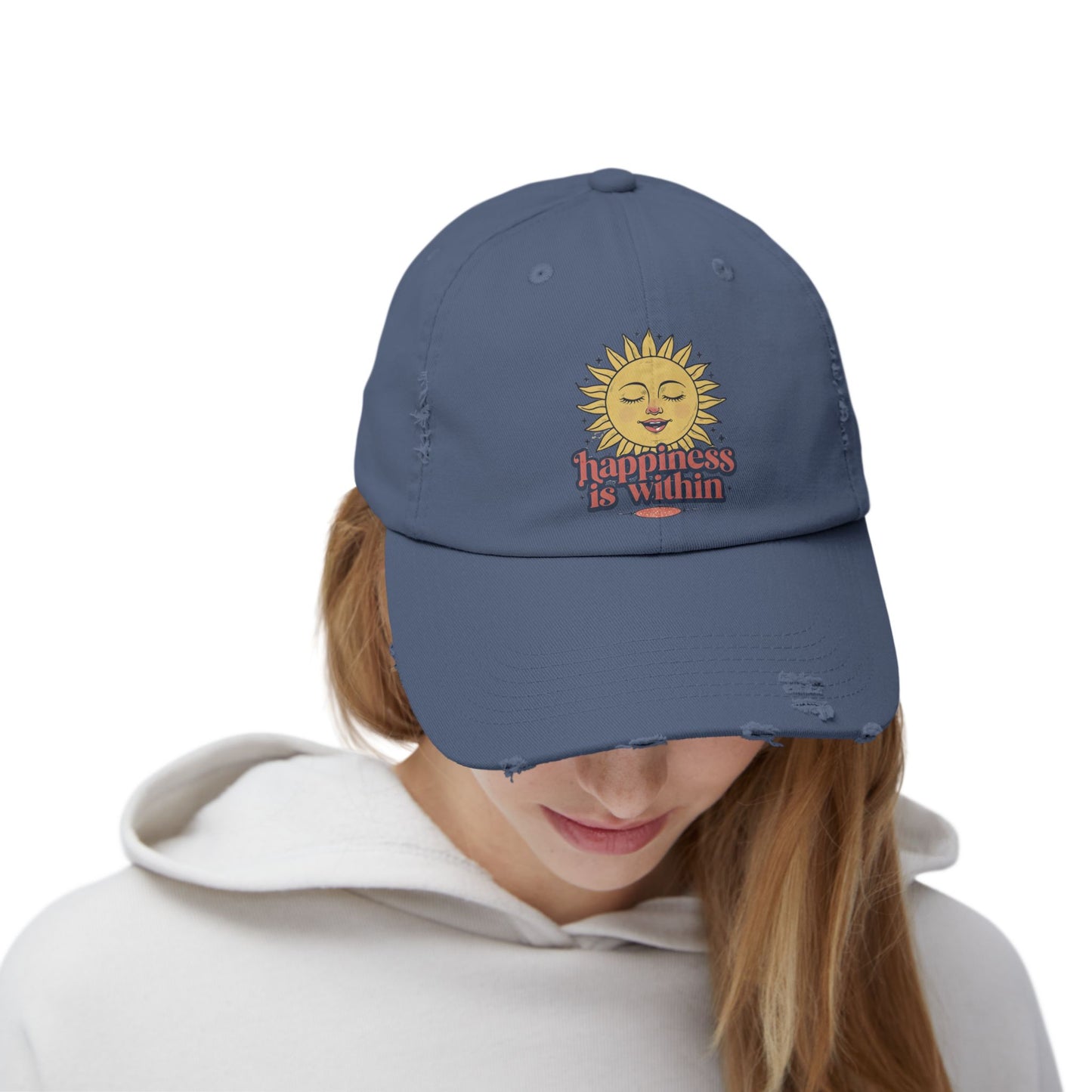 Happiness Is Within Distressed Cap