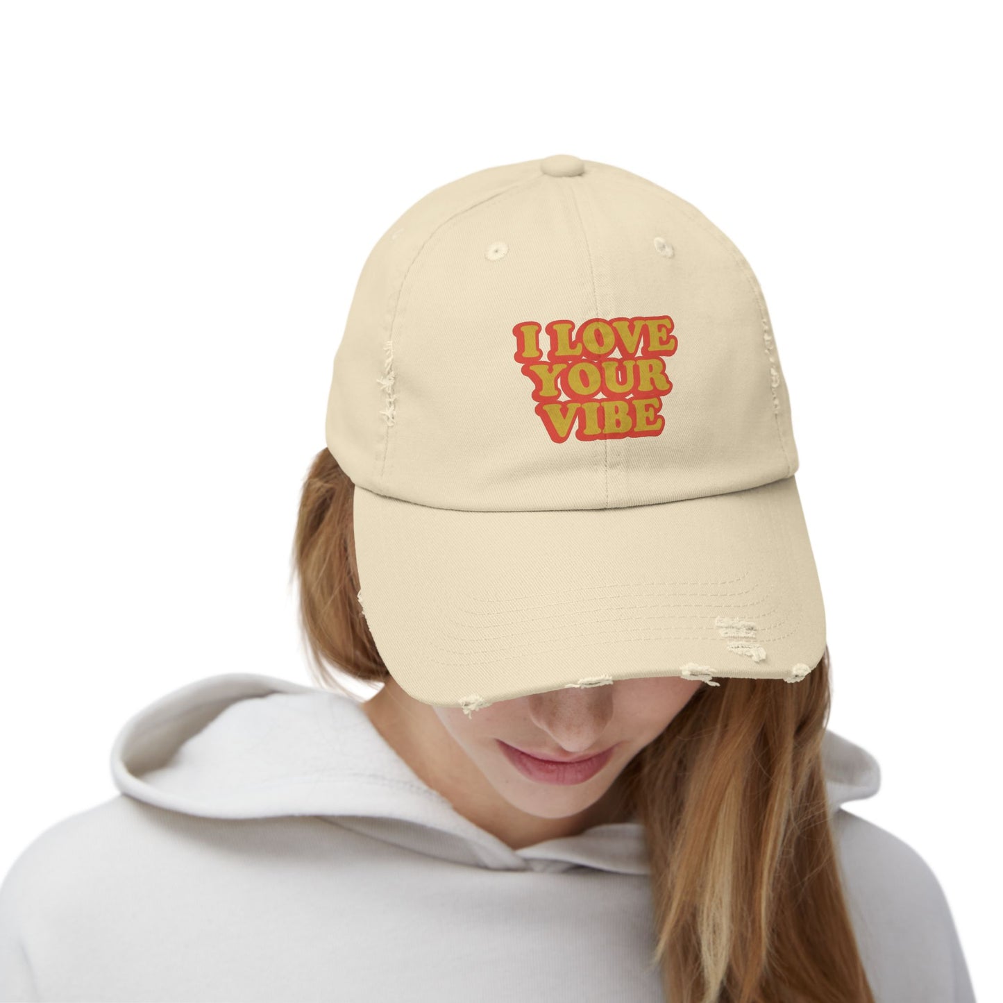I Love Your Vibe Distressed Cap