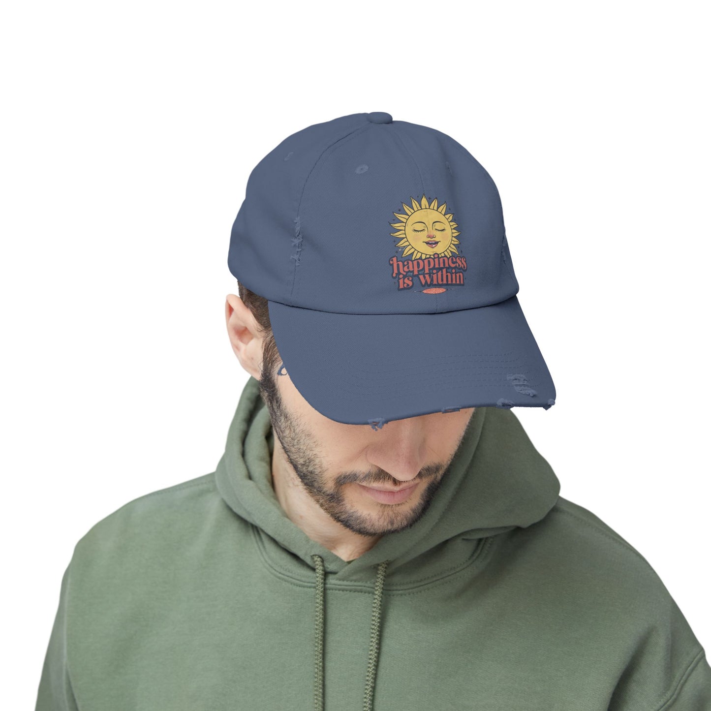 Happiness Is Within Distressed Cap