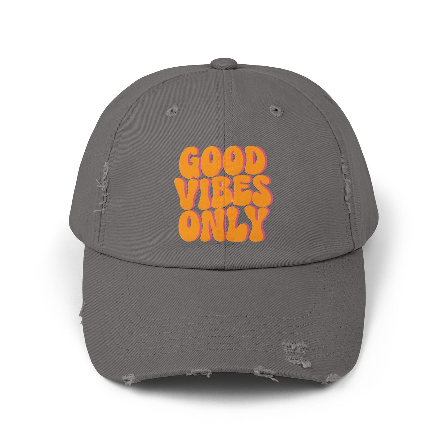 Good Vibes Only Distressed Cap