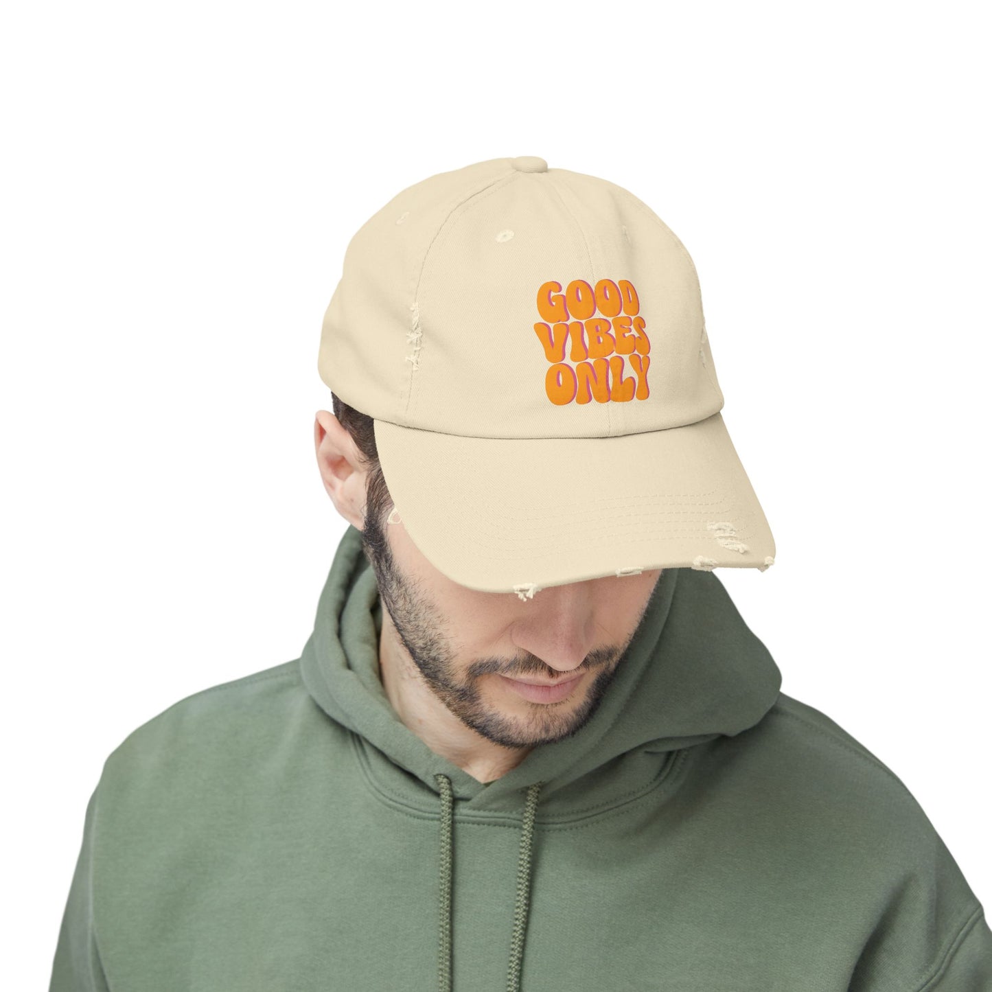 Good Vibes Only Distressed Cap