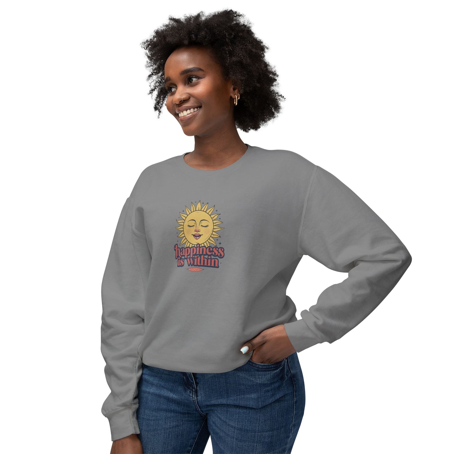 Happiness Is Within Unisex Lightweight Crewneck Sweatshirt