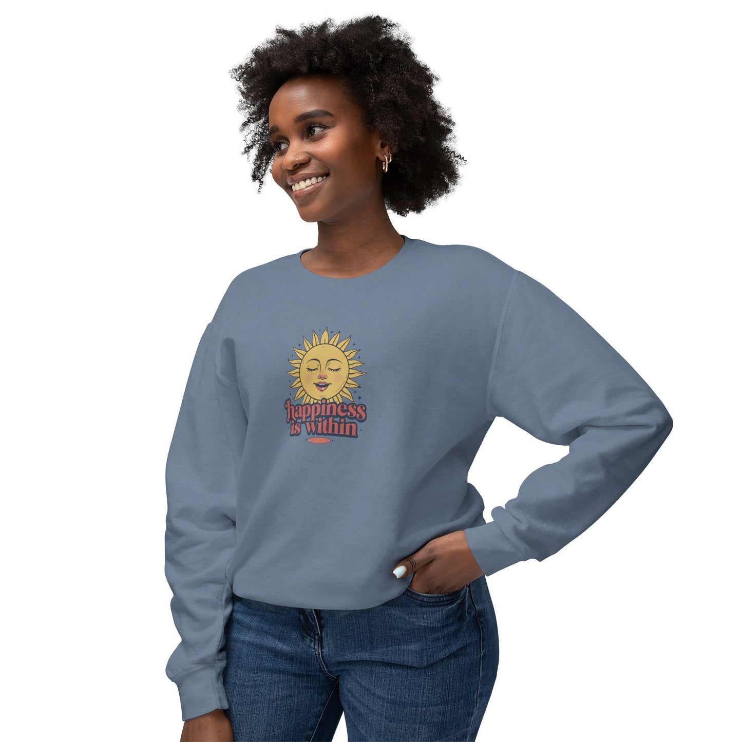 Happiness Is Within Unisex Lightweight Crewneck Sweatshirt