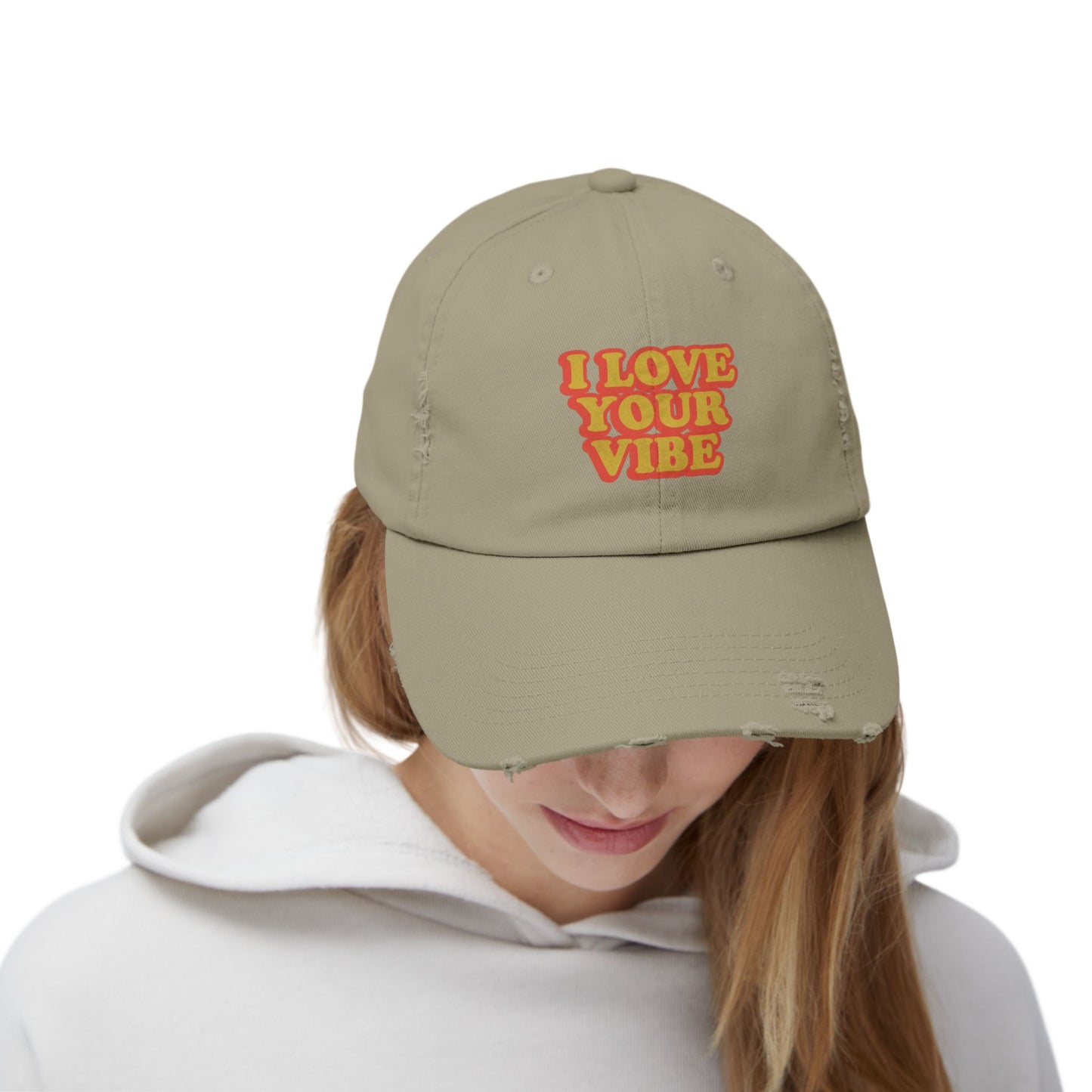 I Love Your Vibe Distressed Cap