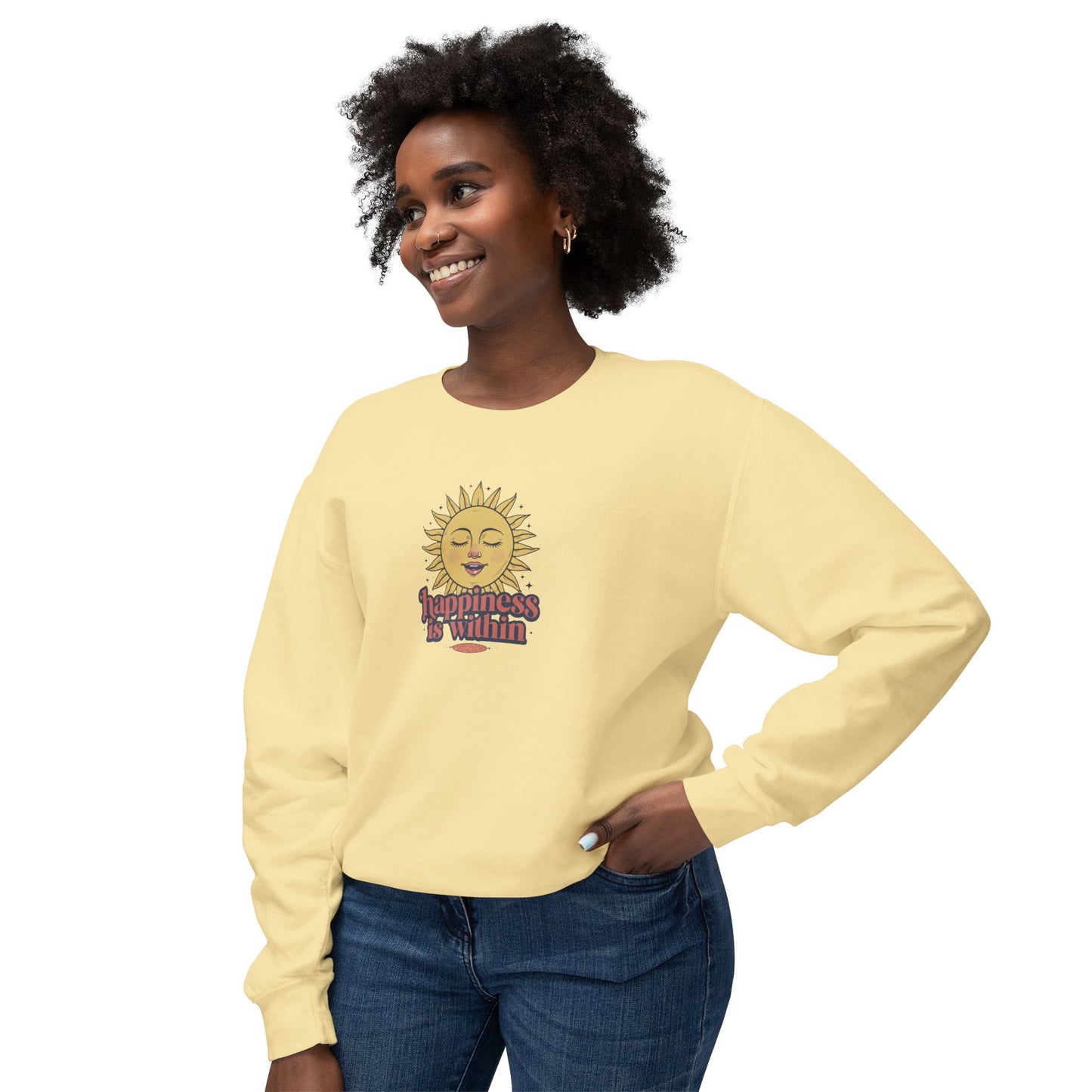Happiness Is Within Unisex Lightweight Crewneck Sweatshirt