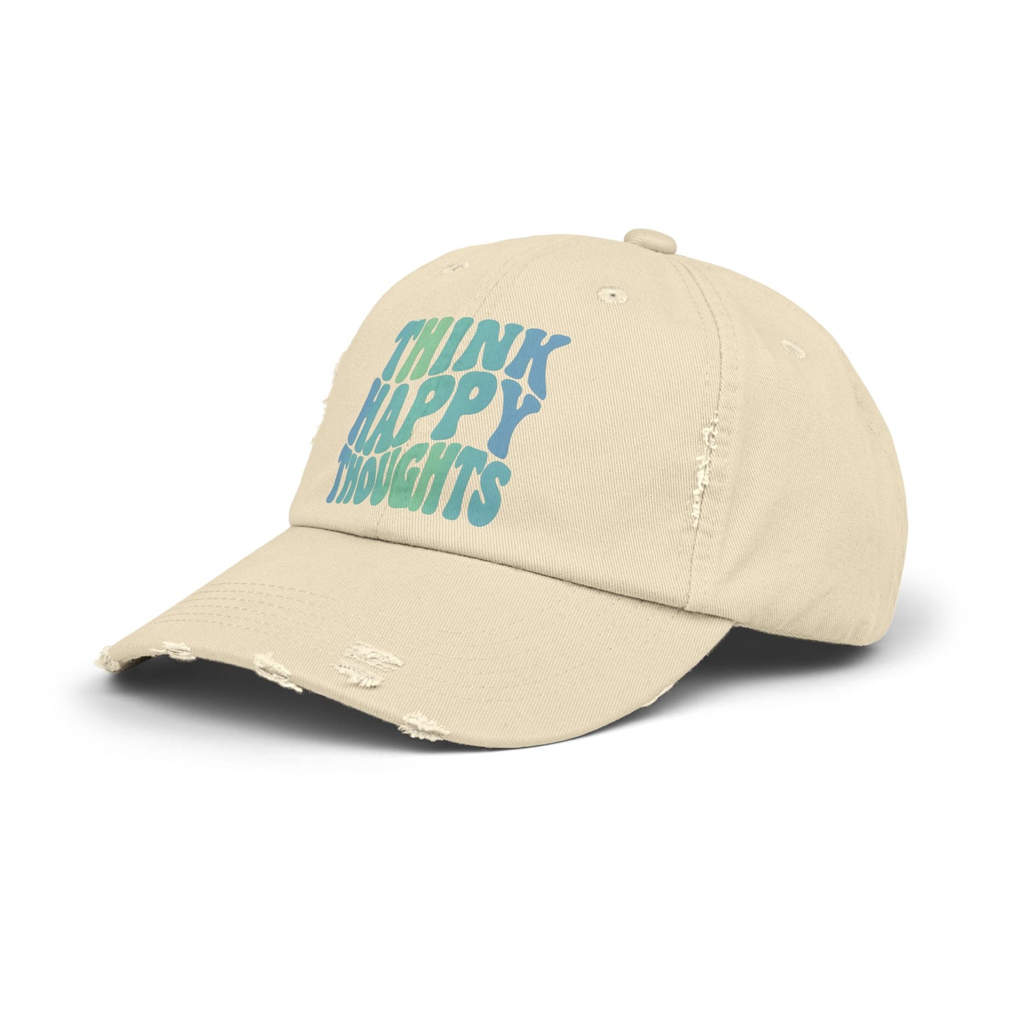 Think Happy Thoughts Distressed Cap