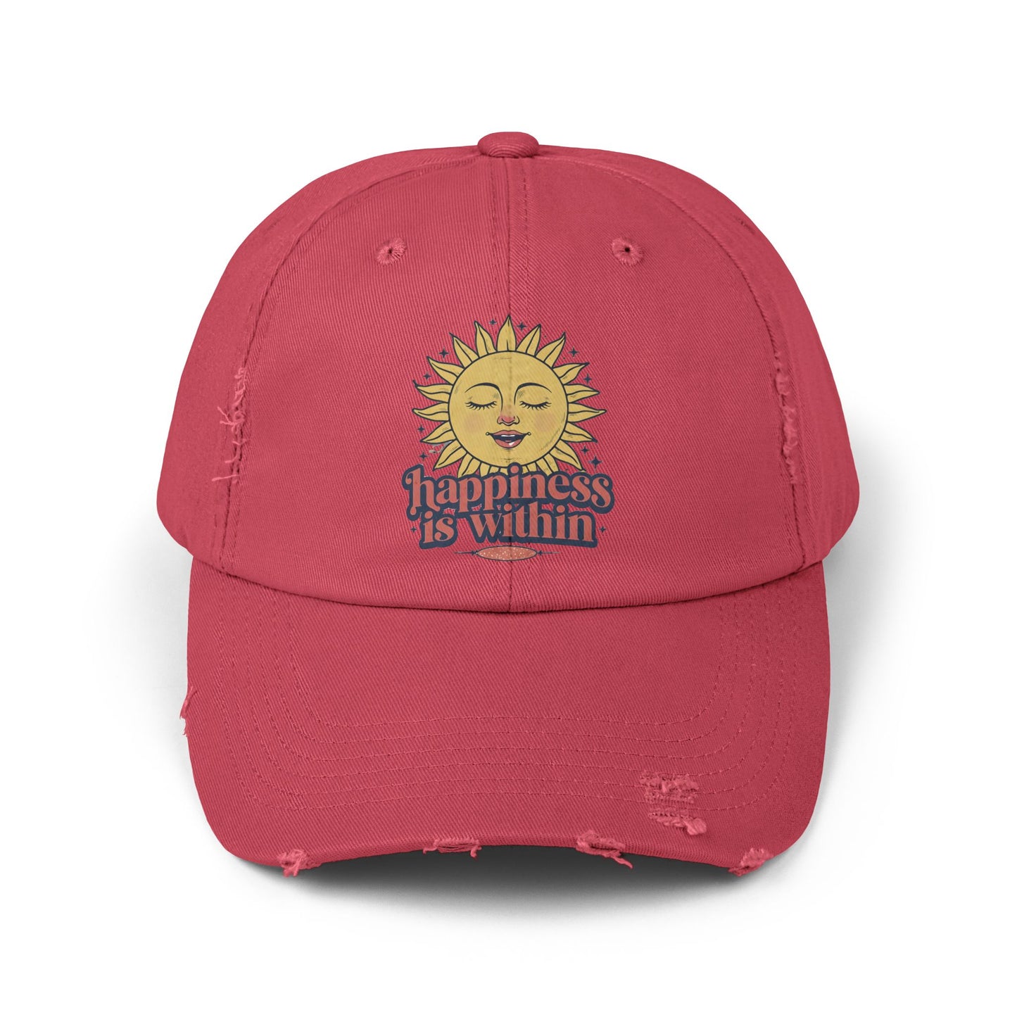 Happiness Is Within Distressed Cap