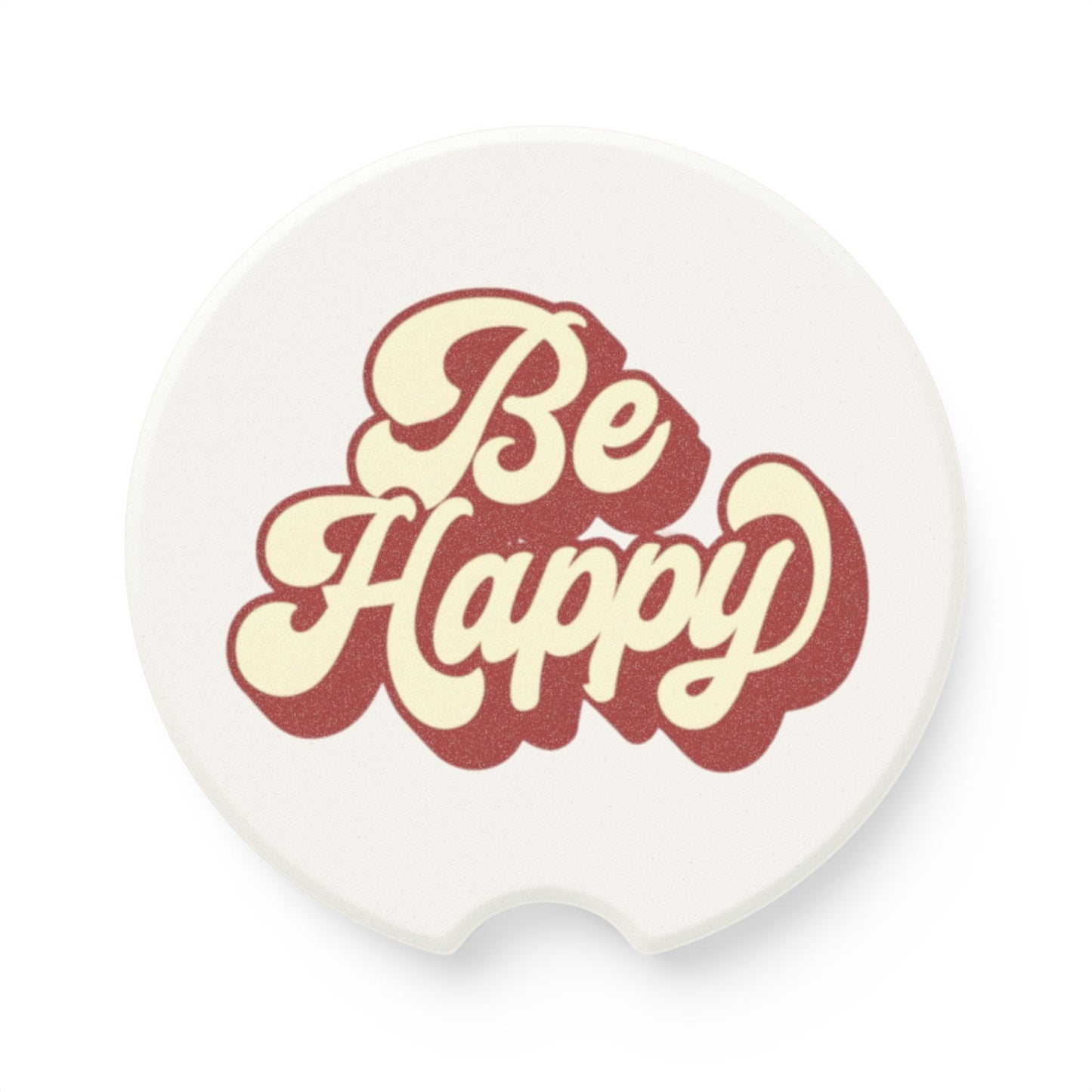 Be Happy Soapstone Car Coaster