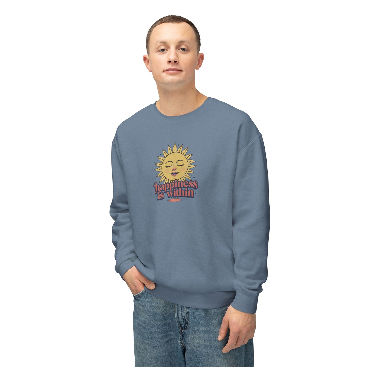 Happiness Is Within Unisex Lightweight Crewneck Sweatshirt