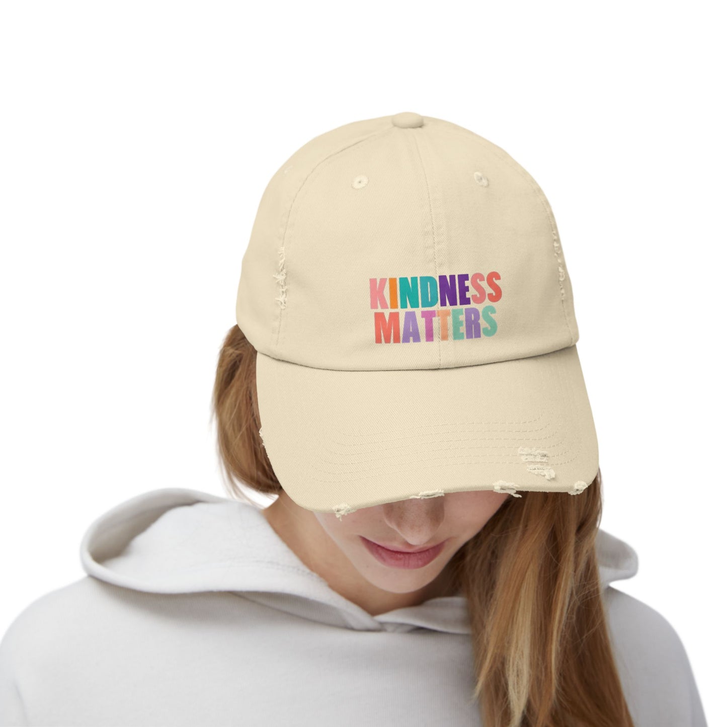 Kindness Matters Unisex Distressed Cap
