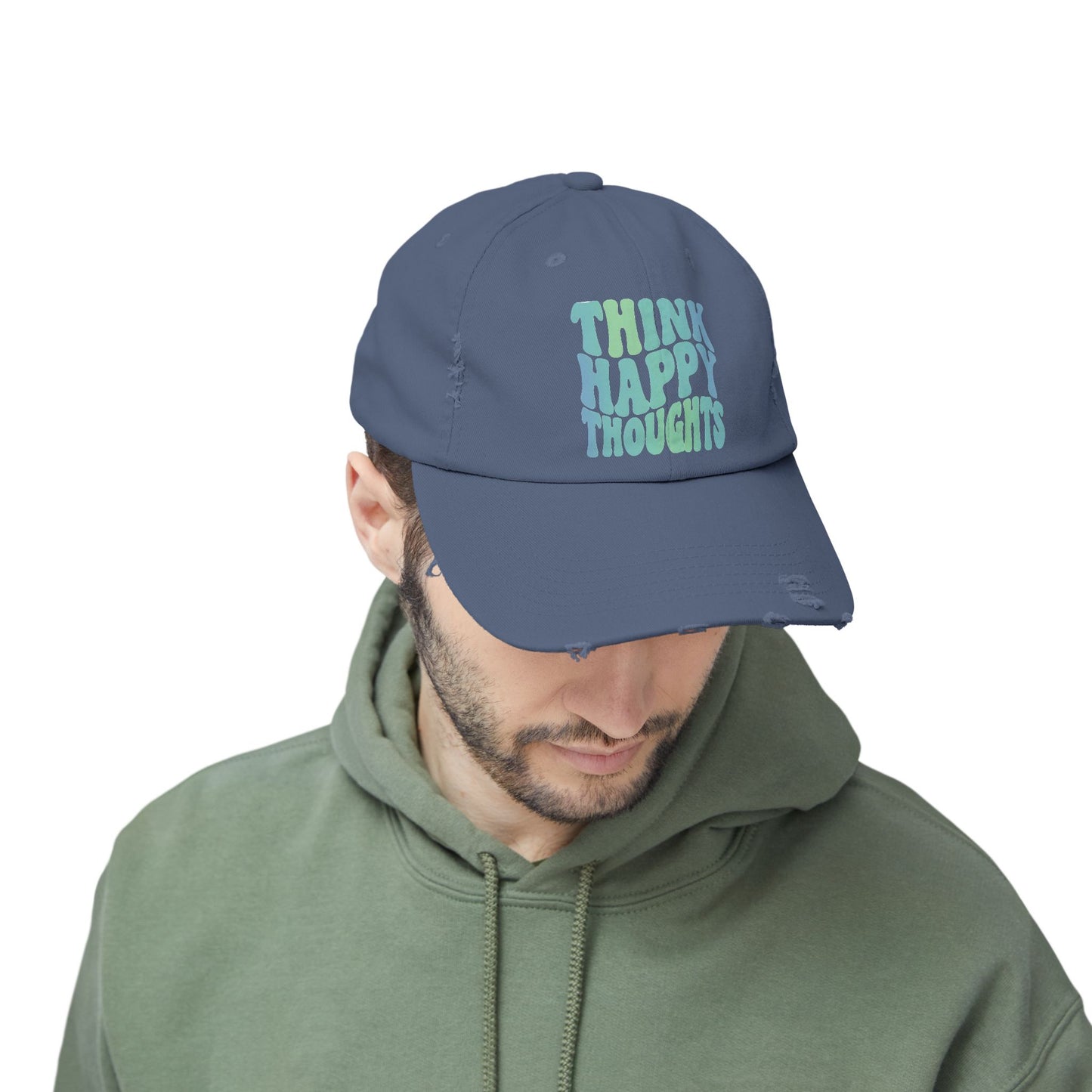 Think Happy Thoughts Distressed Cap
