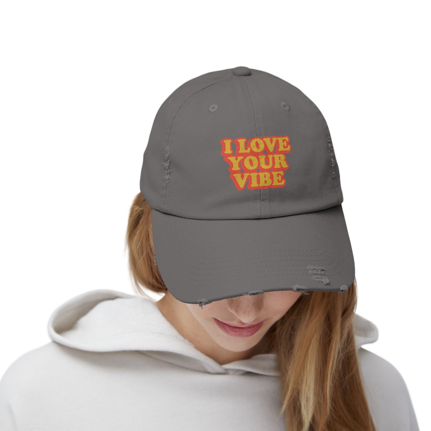 I Love Your Vibe Distressed Cap