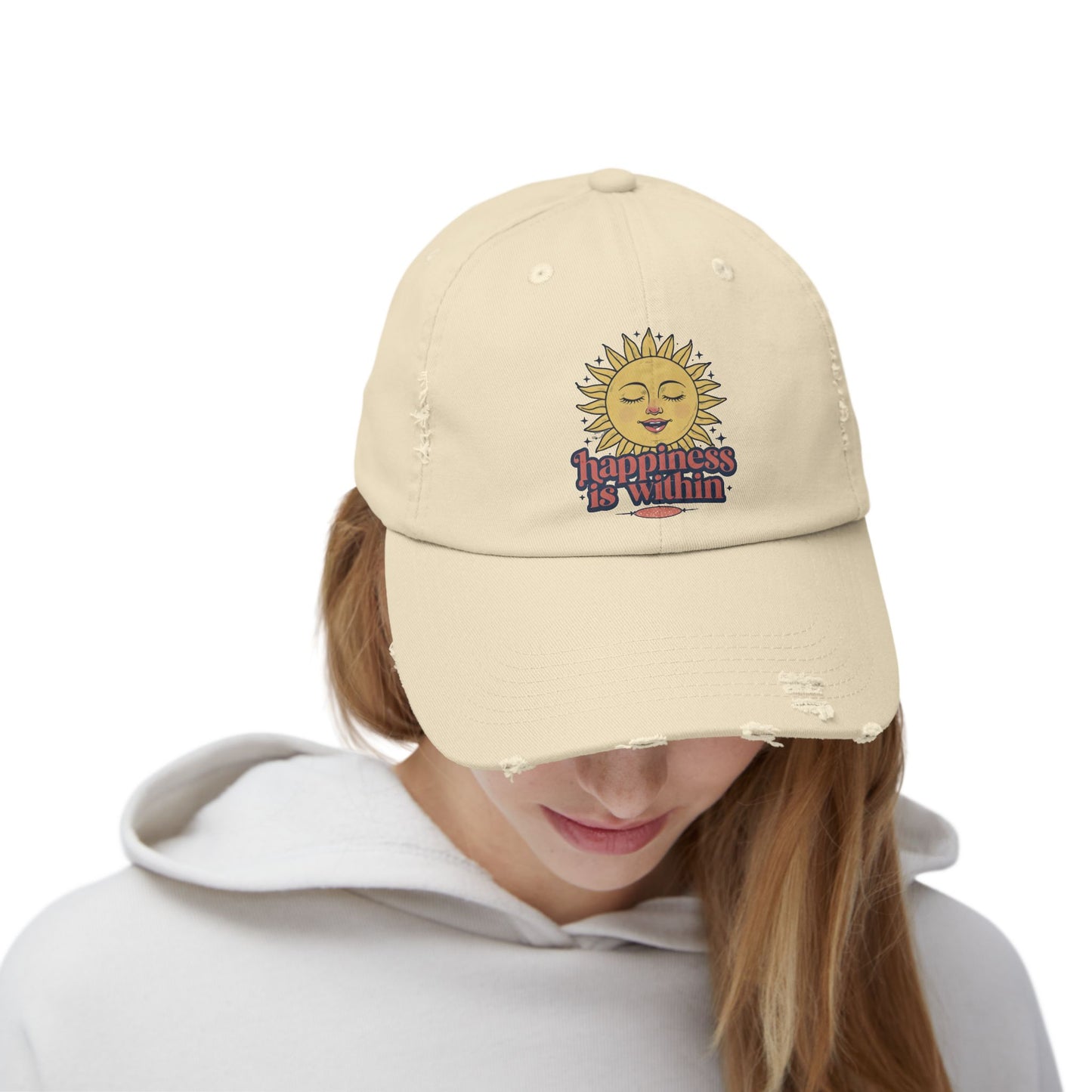 Happiness Is Within Distressed Cap