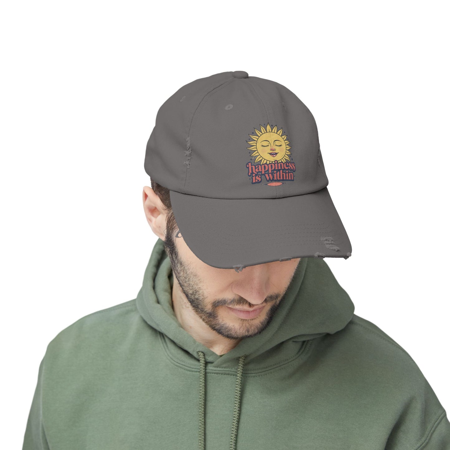 Happiness Is Within Distressed Cap