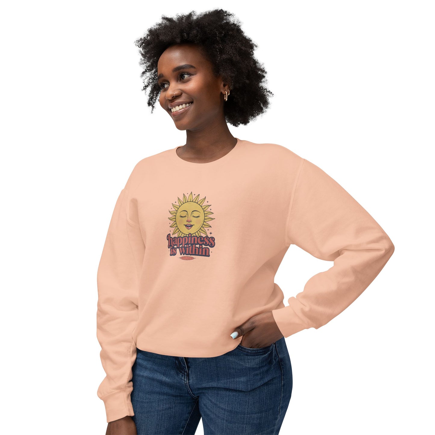 Happiness Is Within Unisex Lightweight Crewneck Sweatshirt