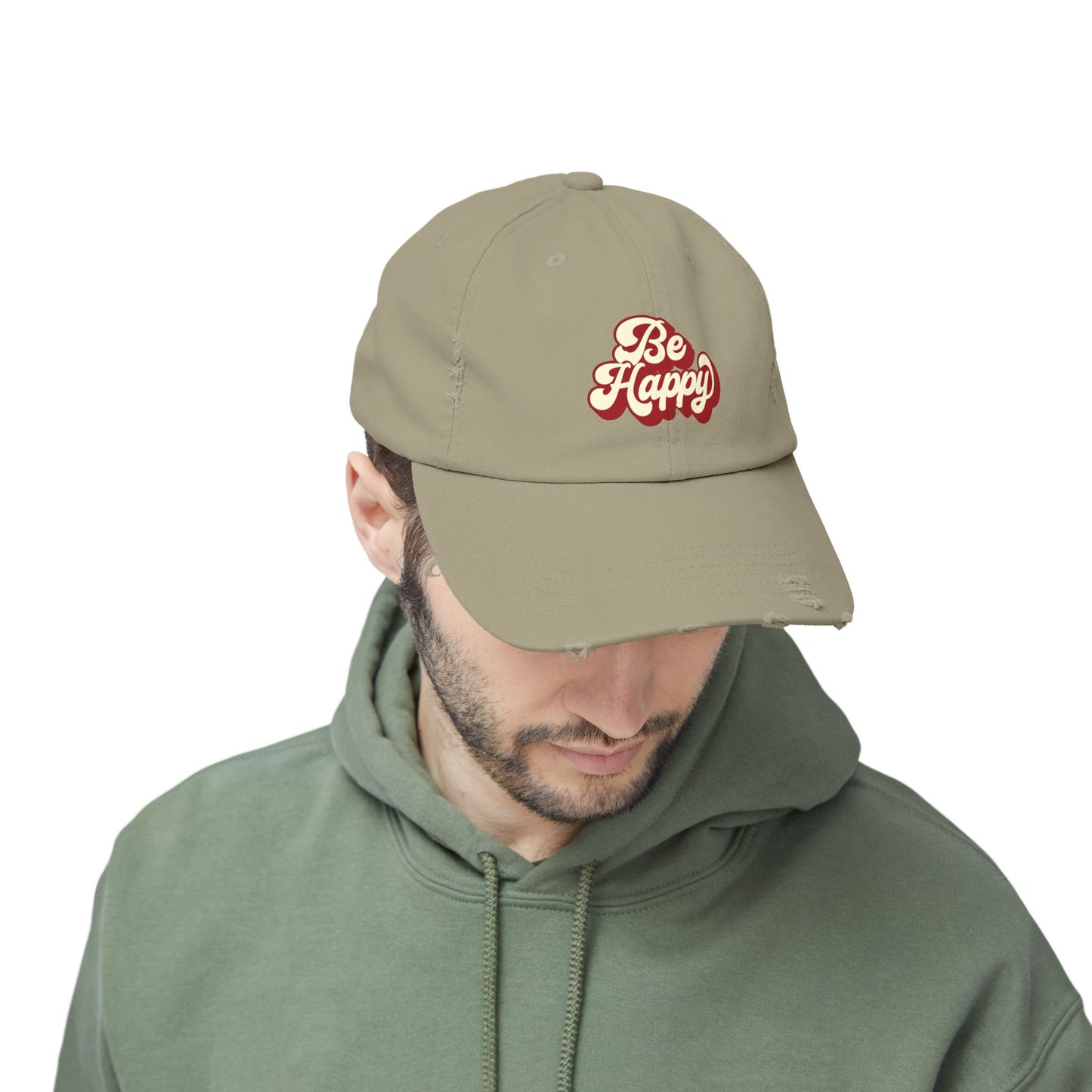 Be Happy Unisex Distressed Cap