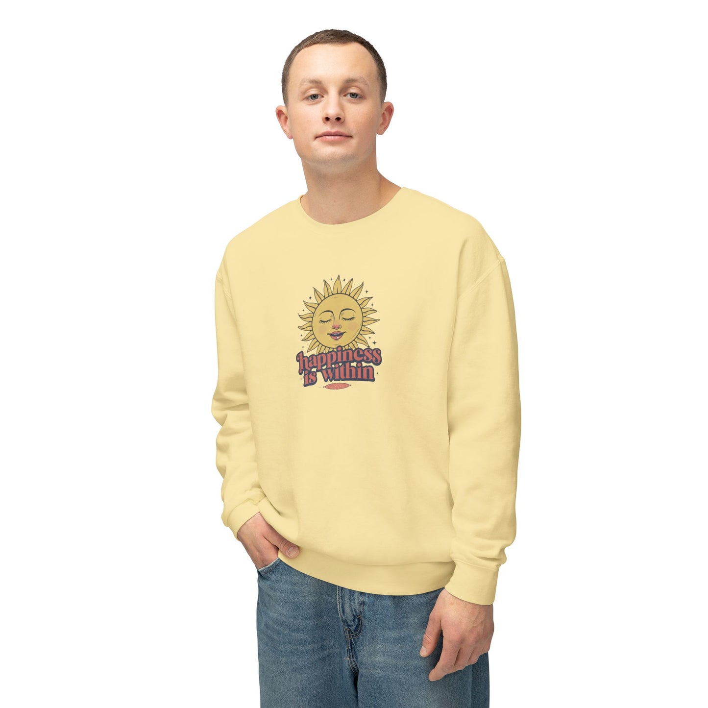 Happiness Is Within Unisex Lightweight Crewneck Sweatshirt