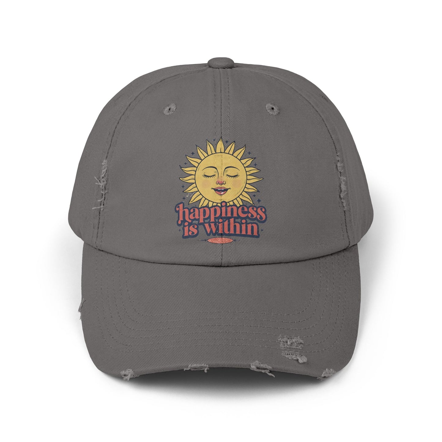 Happiness Is Within Distressed Cap