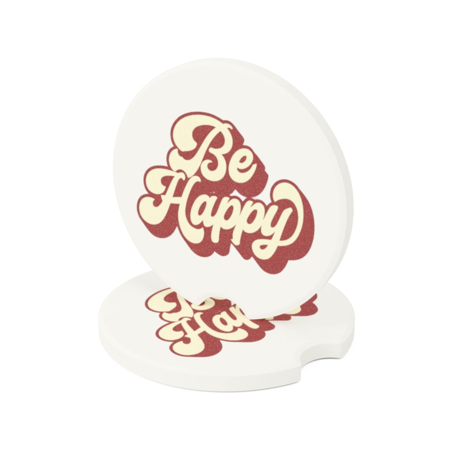 Be Happy Soapstone Car Coaster