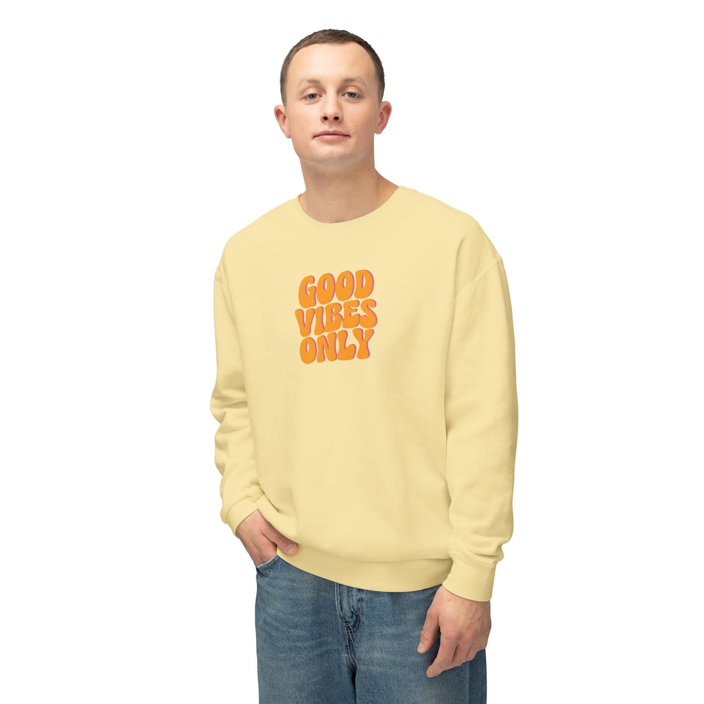Good Vibes Only Lightweight Crewneck Sweatshirt