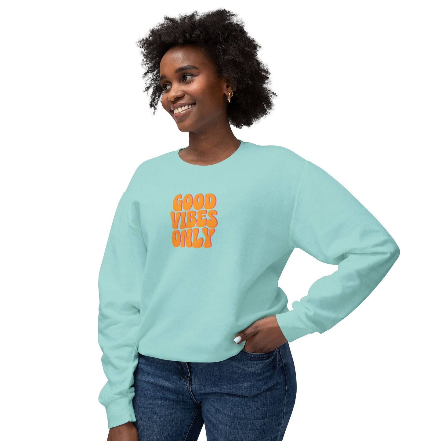Good Vibes Only Lightweight Crewneck Sweatshirt