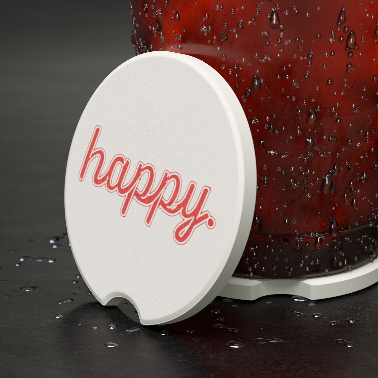 Happy Soapstone Car Coaster