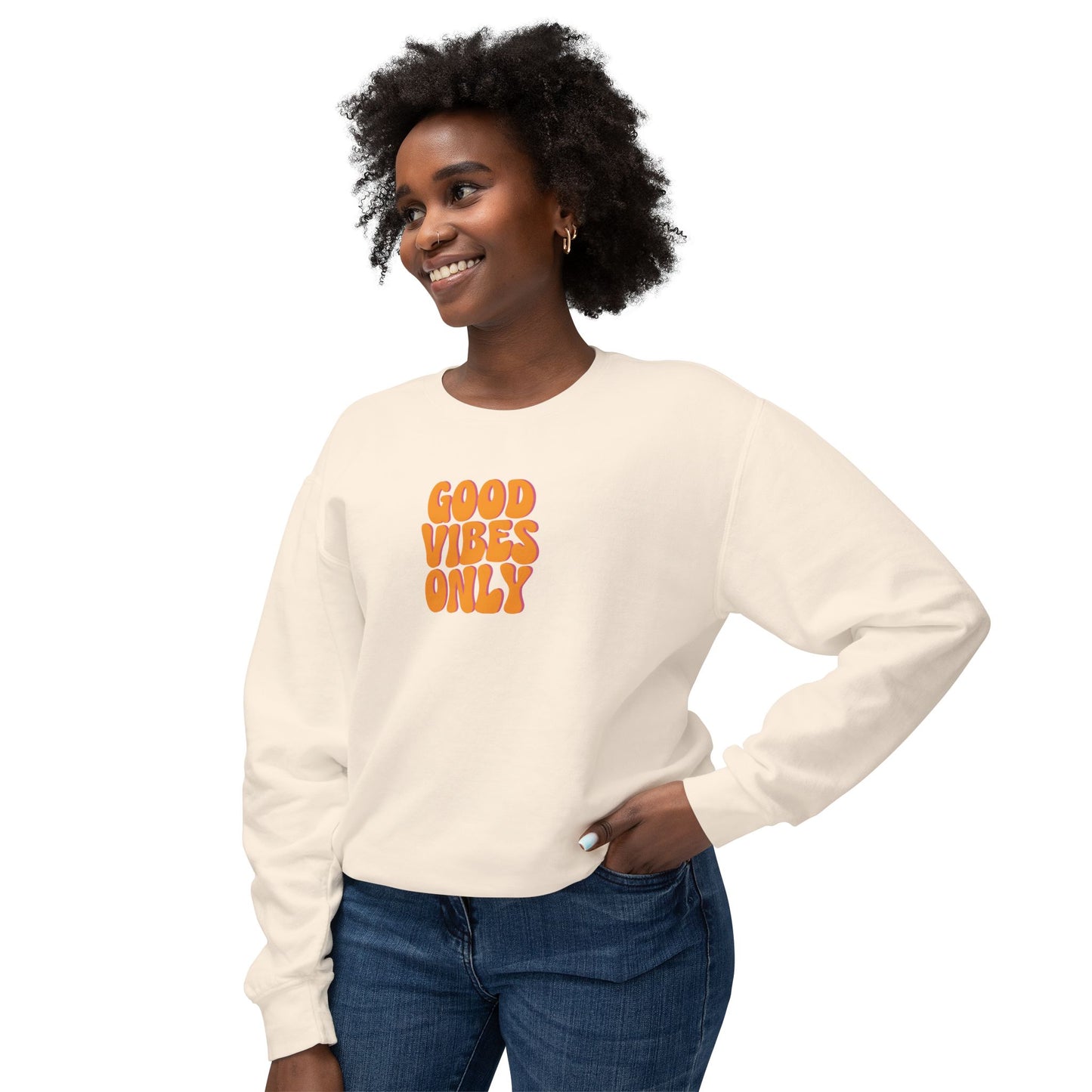 Good Vibes Only Lightweight Crewneck Sweatshirt