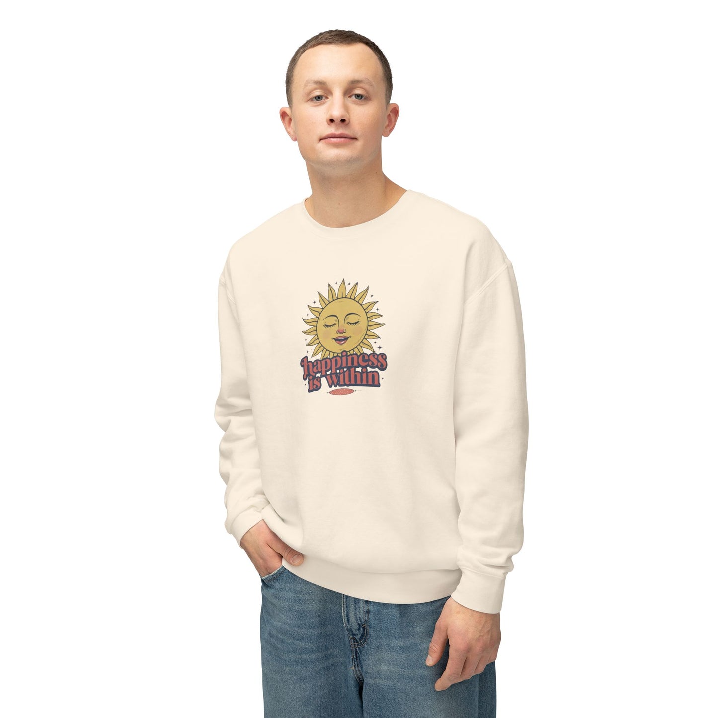 Happiness Is Within Unisex Lightweight Crewneck Sweatshirt