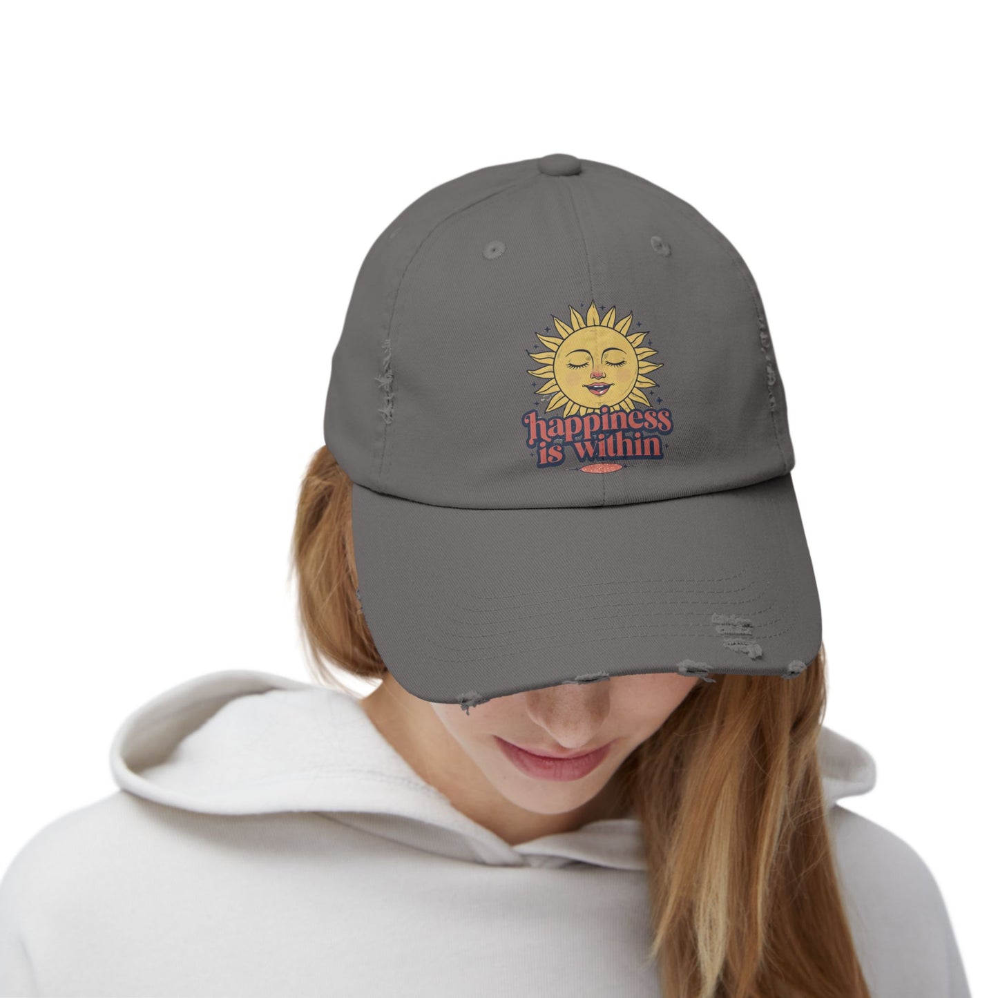 Happiness Is Within Distressed Cap