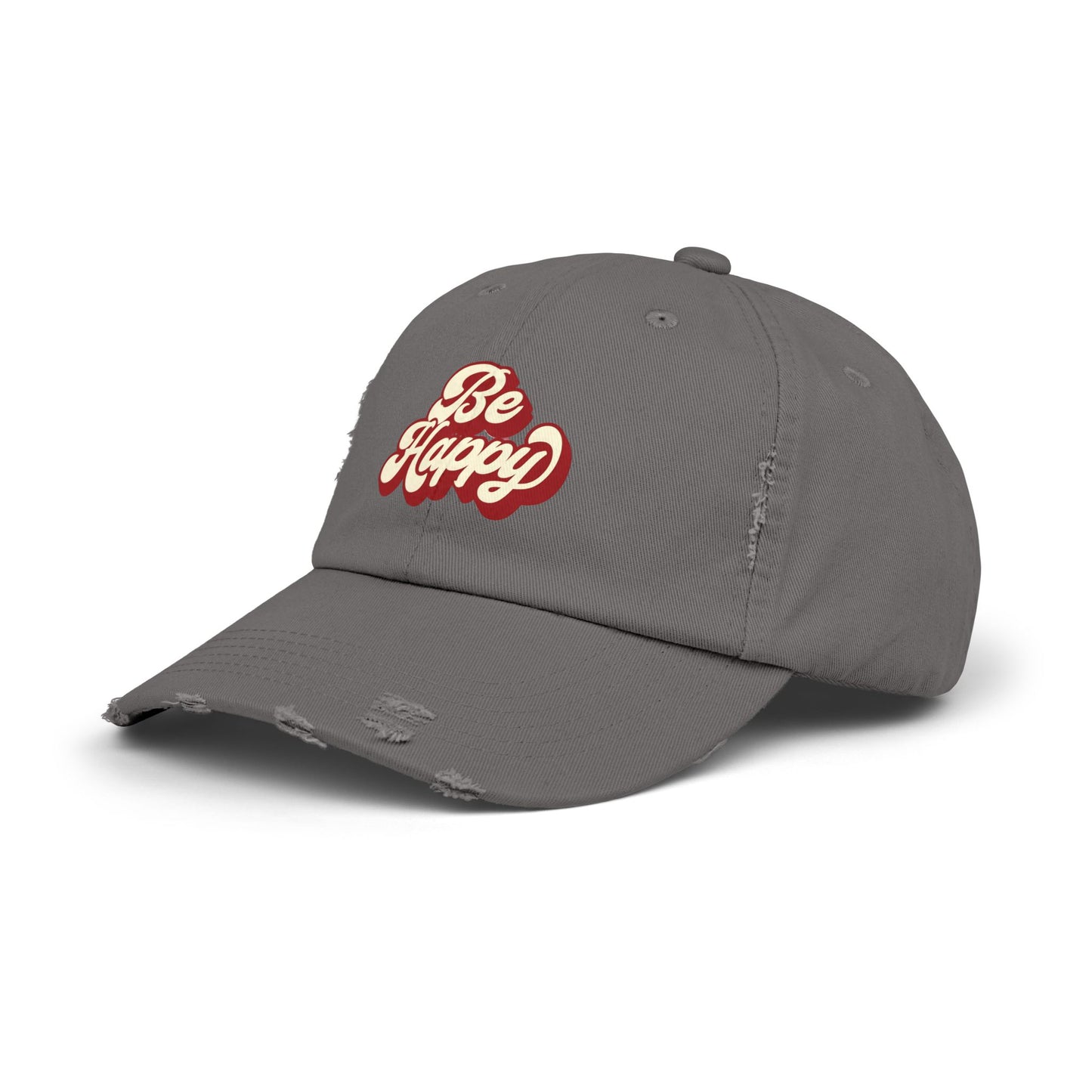 Be Happy Unisex Distressed Cap