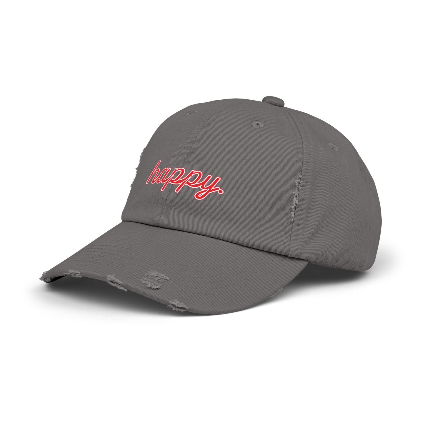 Happy Unisex Distressed Cap