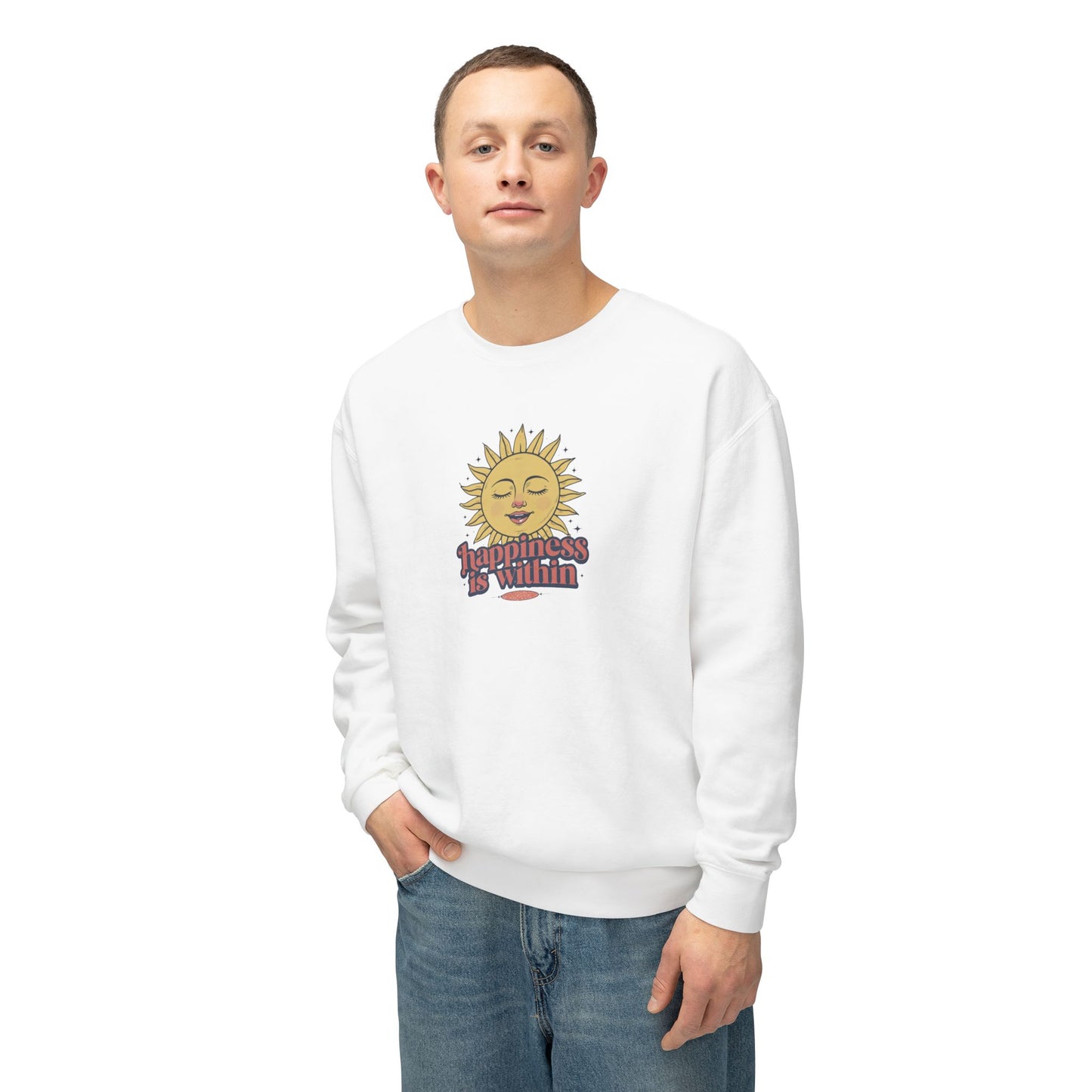Happiness Is Within Unisex Lightweight Crewneck Sweatshirt