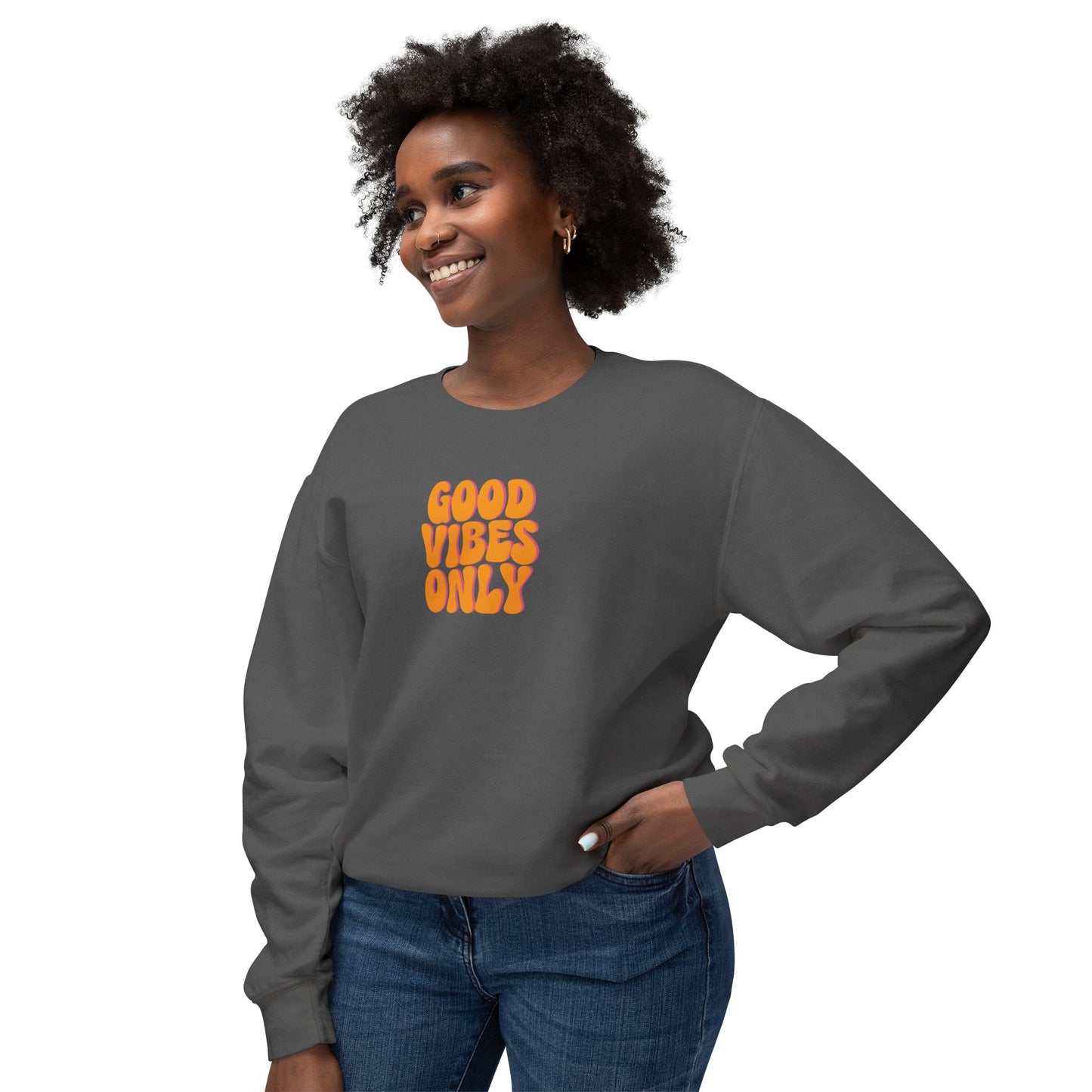 Good Vibes Only Lightweight Crewneck Sweatshirt