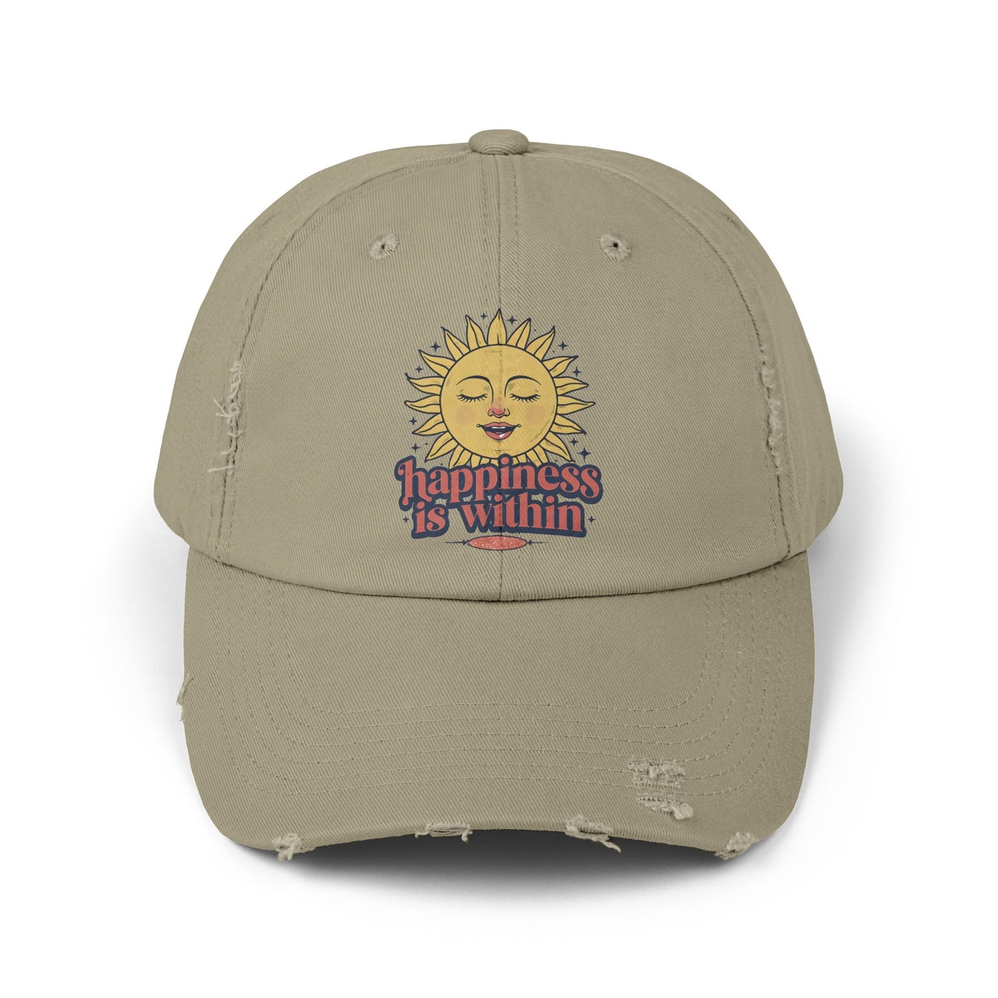 Happiness Is Within Distressed Cap