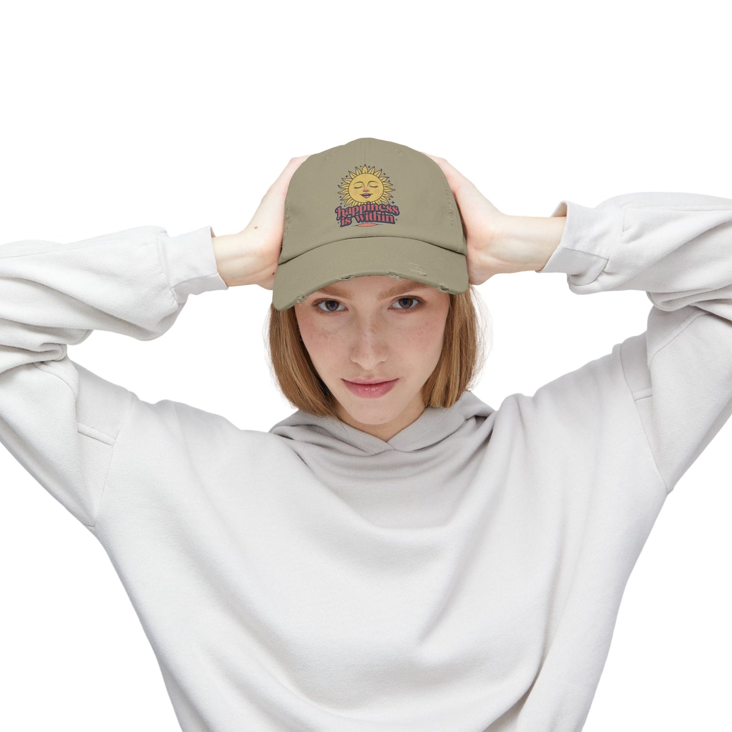 Happiness Is Within Distressed Cap