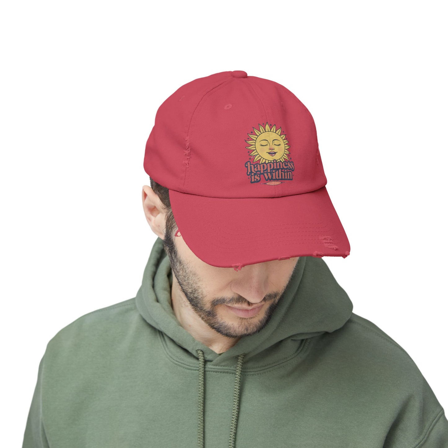 Happiness Is Within Distressed Cap