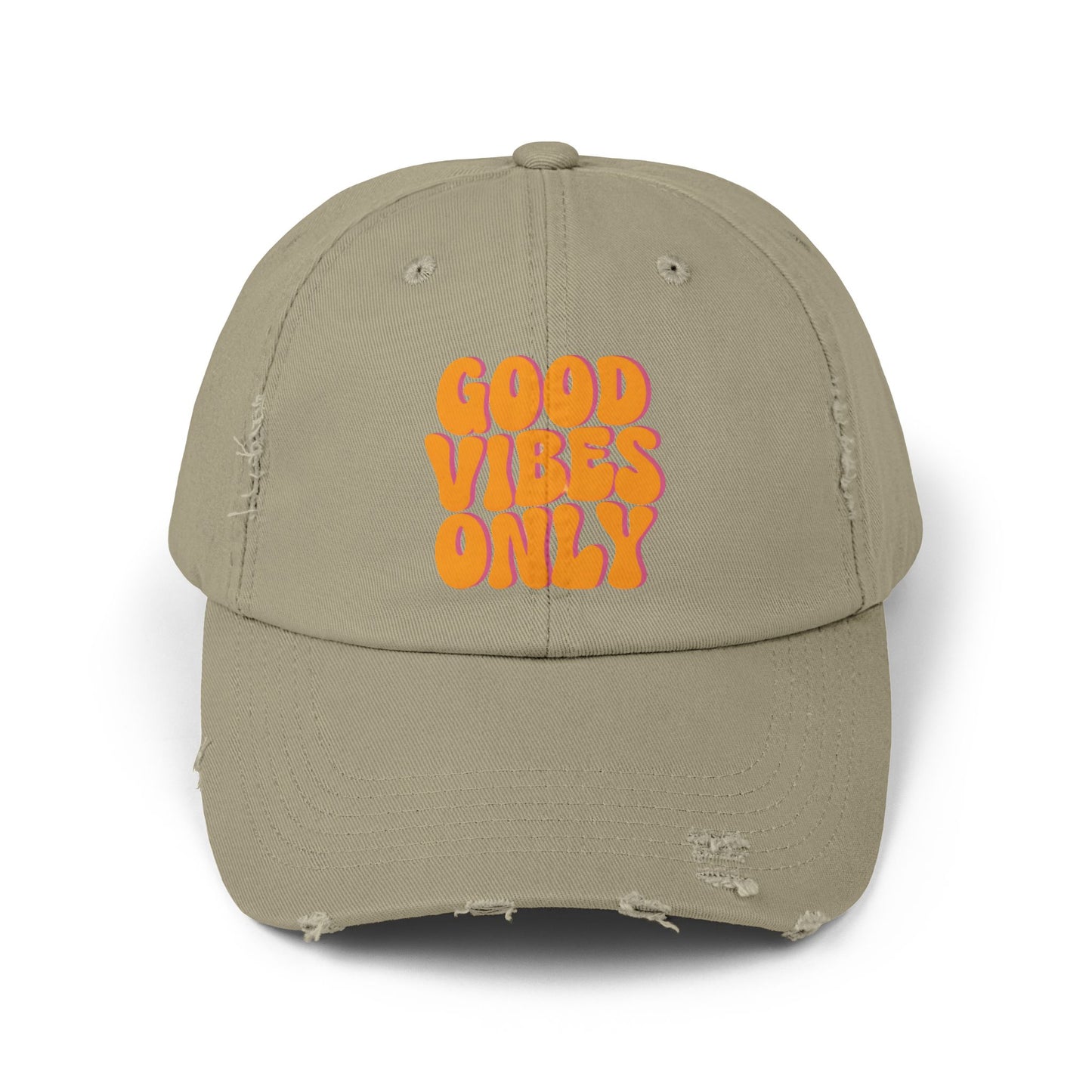 Good Vibes Only Distressed Cap