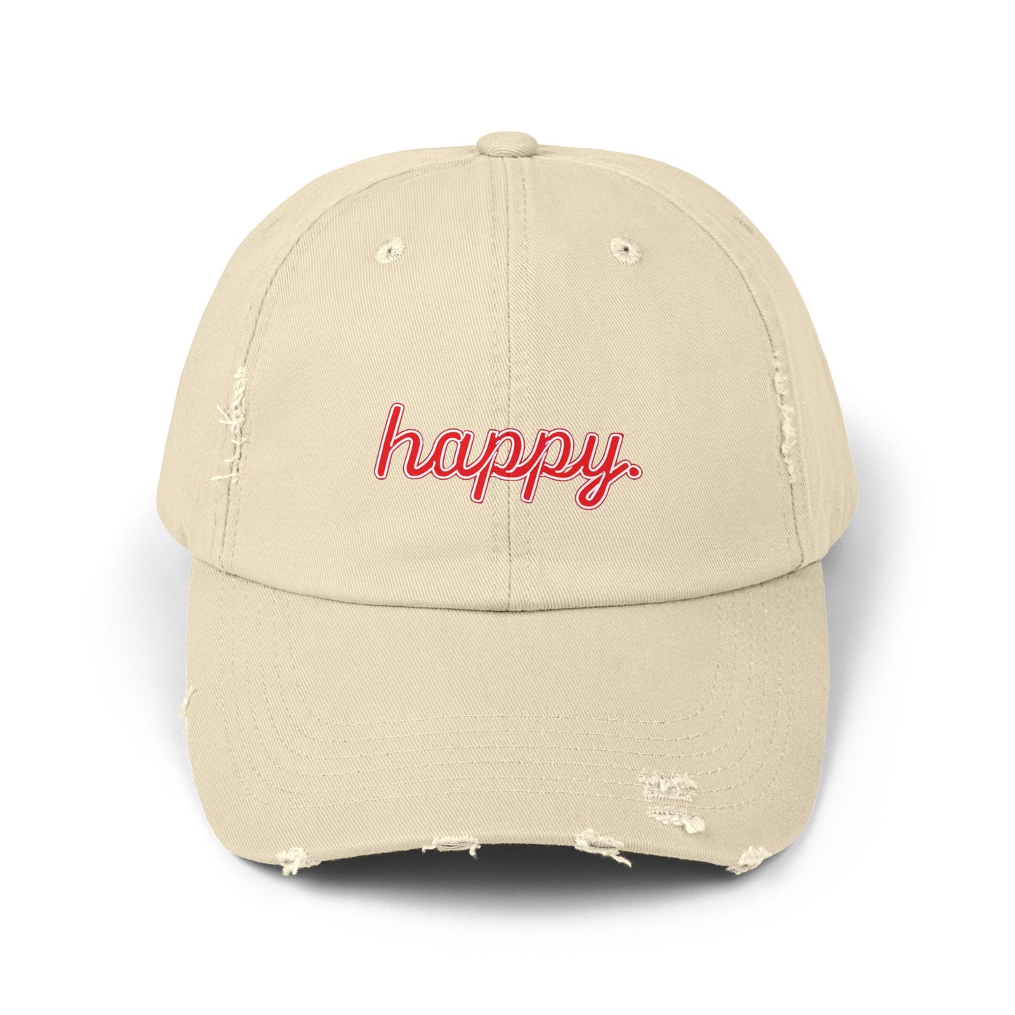 Happy Unisex Distressed Cap