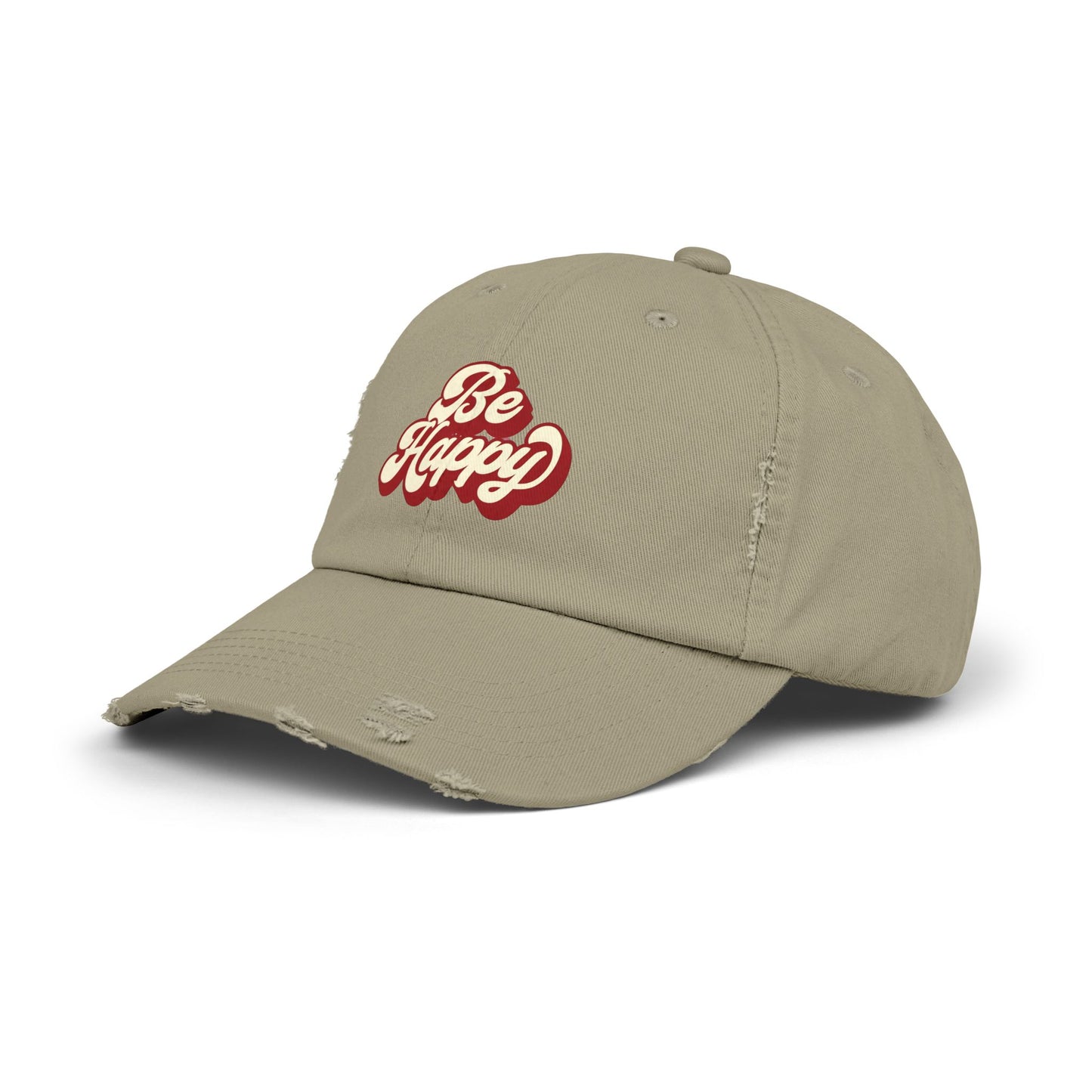 Be Happy Unisex Distressed Cap