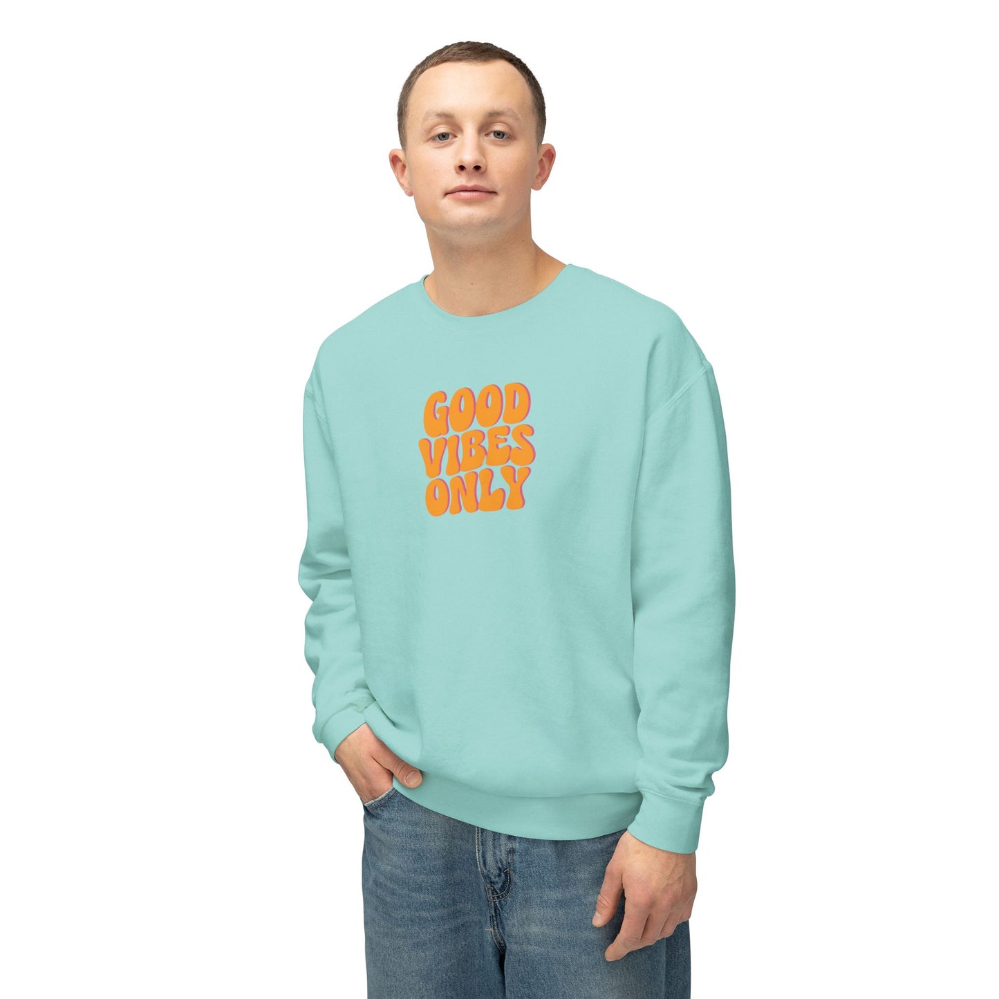 Good Vibes Only Lightweight Crewneck Sweatshirt