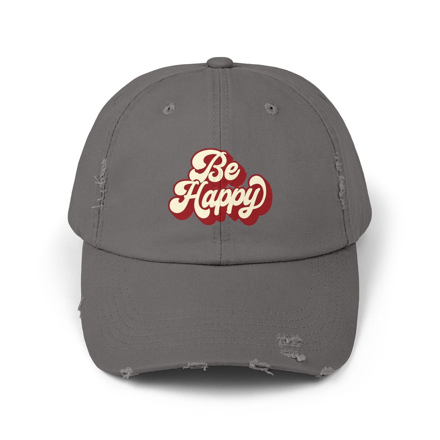 Be Happy Unisex Distressed Cap