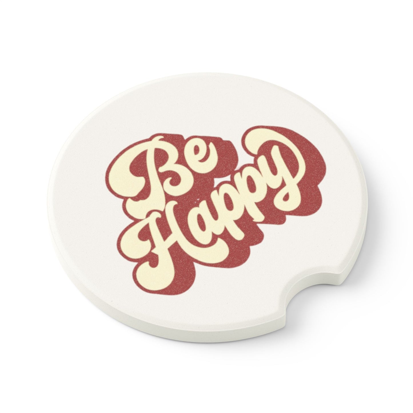 Be Happy Soapstone Car Coaster