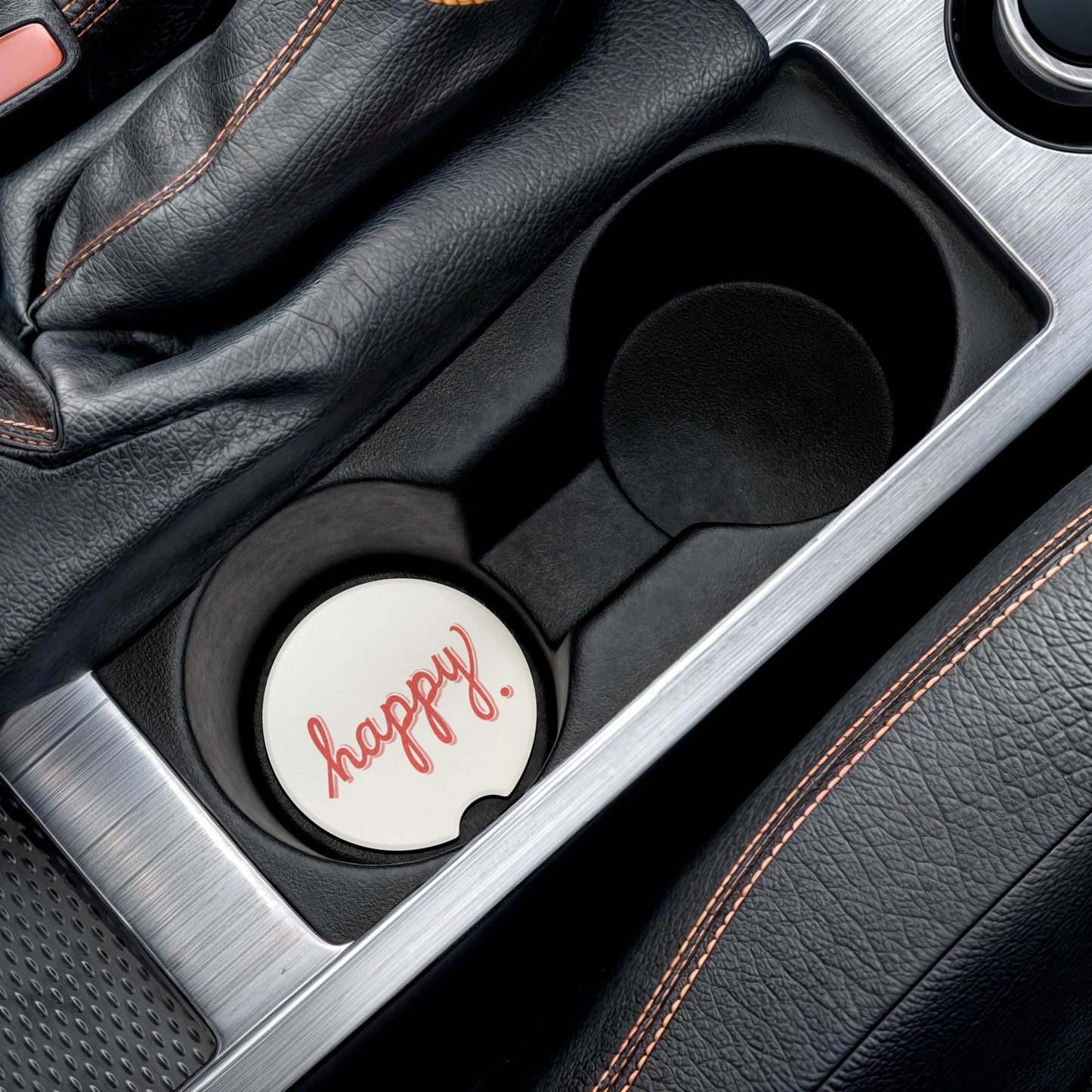 Happy Soapstone Car Coaster